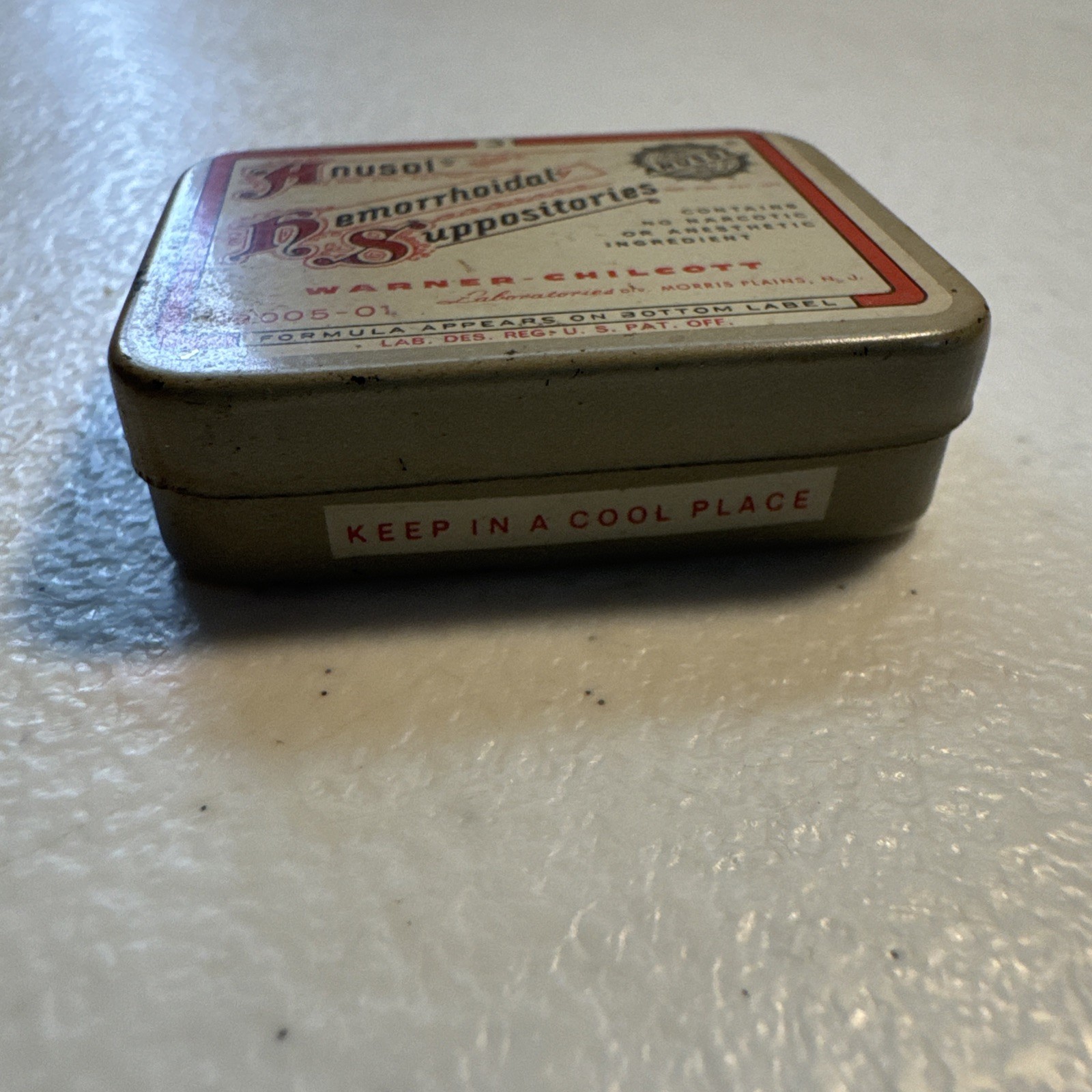 Vintage Anusol Hemorrhoidal Suppositories Laboratories Div. Medicine Tin