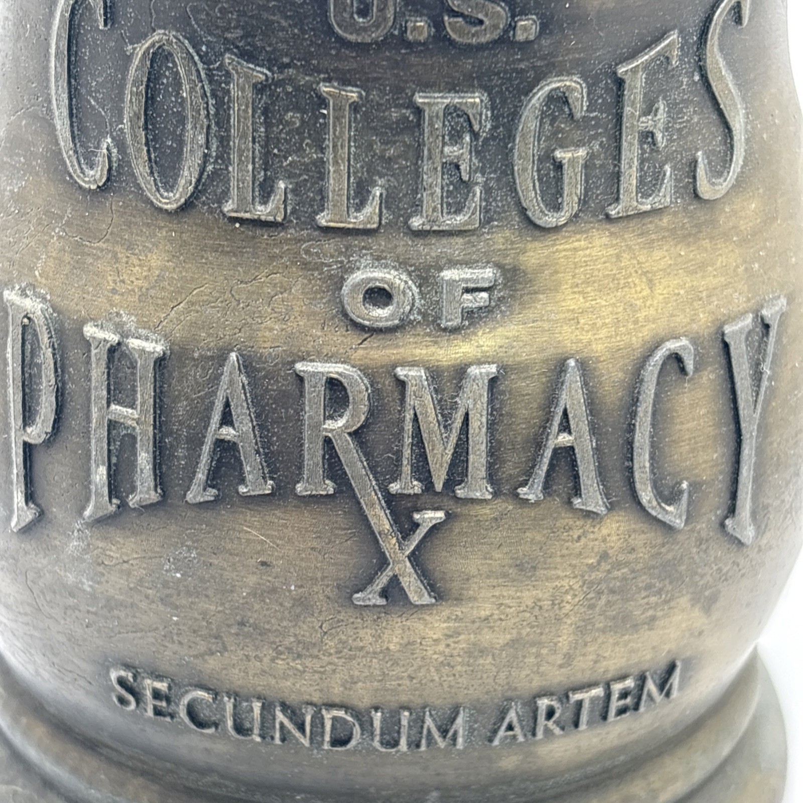 Vintage Schering Laboratories Brass Mortar & Pestle College Of Pharmacy 2001