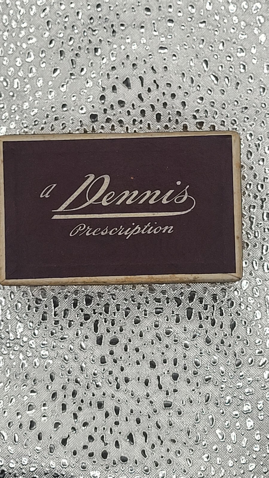 Vintage Cardboard Paper DENNIS PHARMACY Prescription Drug Pill 3″ Hinged Box