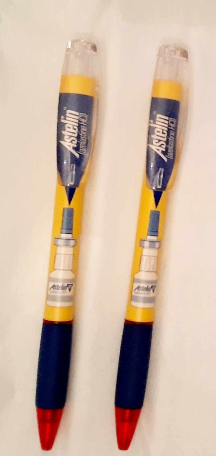 Pharmaceutical Drug Rep Vintage 2 Astelin Nasal Spray Pens & Paper Clip Box