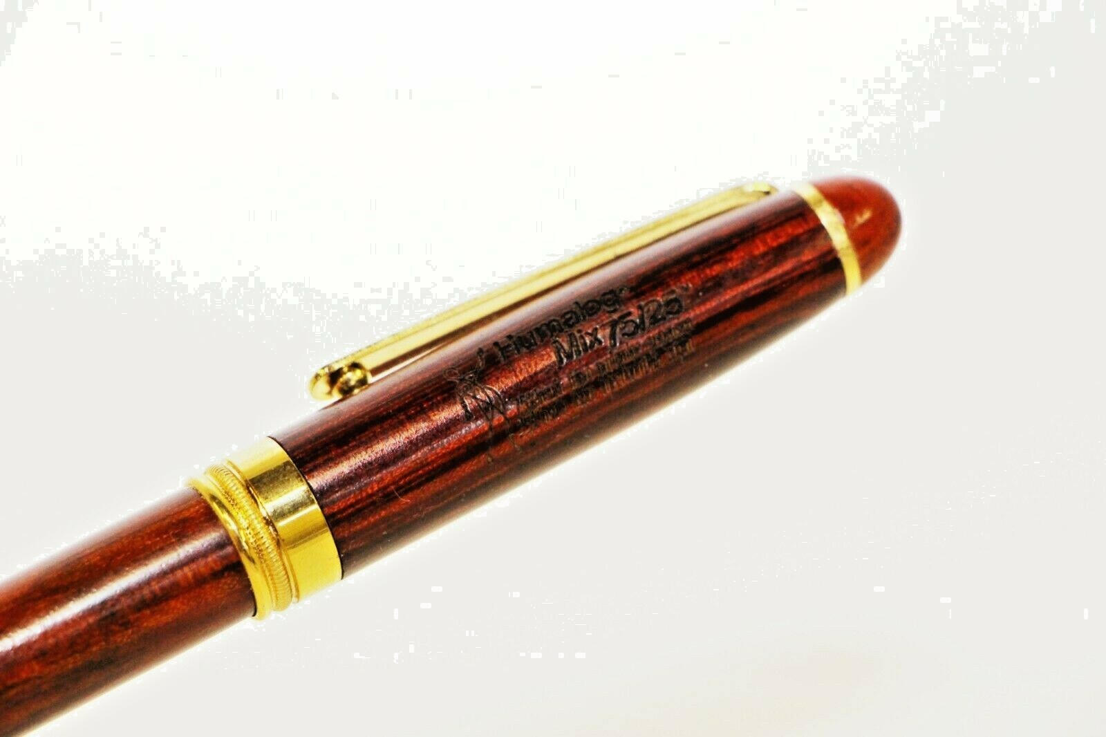 Pharmaceutical Drug Rep Pen Humalog Mix 75/25 Doctor Issue Wooden Barrel NEW