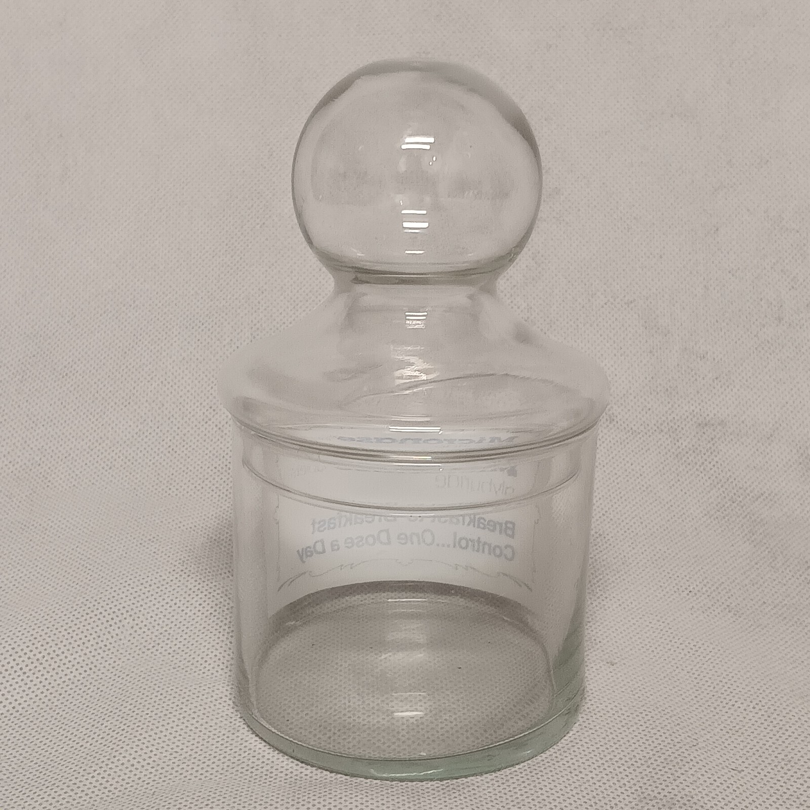 Micronase Drug Rep Pharmaceutical Advertising Apothecary Jar With Lid Glass