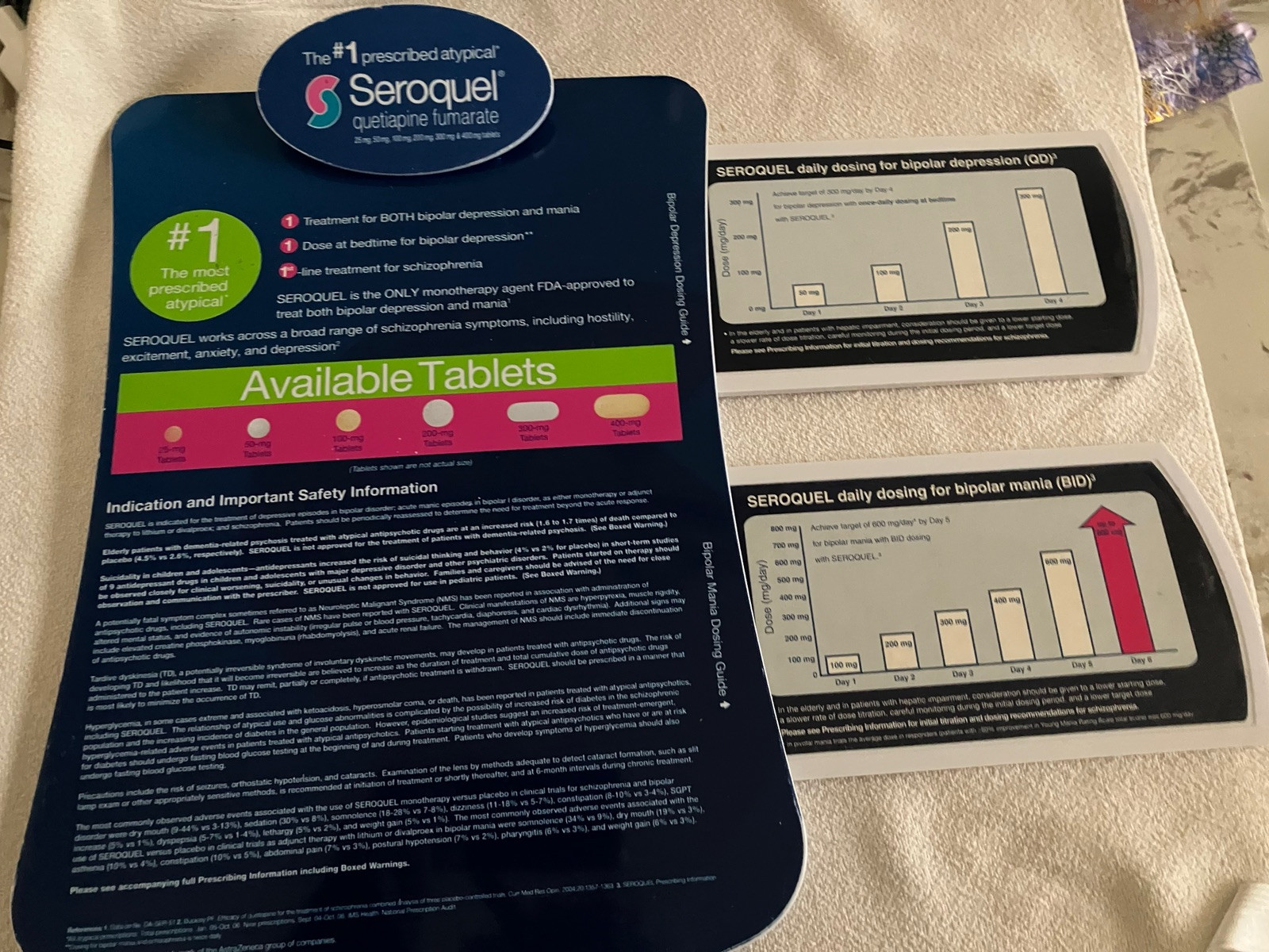 Seroquel Acrylic Clipboard Antipsychotic Drug Pharmaceutical Rep Promo Vtg 2000s