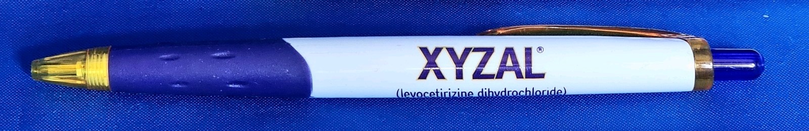 XYZAL 4 Drug Rep Ink PEN Light Up Purple Gold Collectible Pharmaceutical Medical