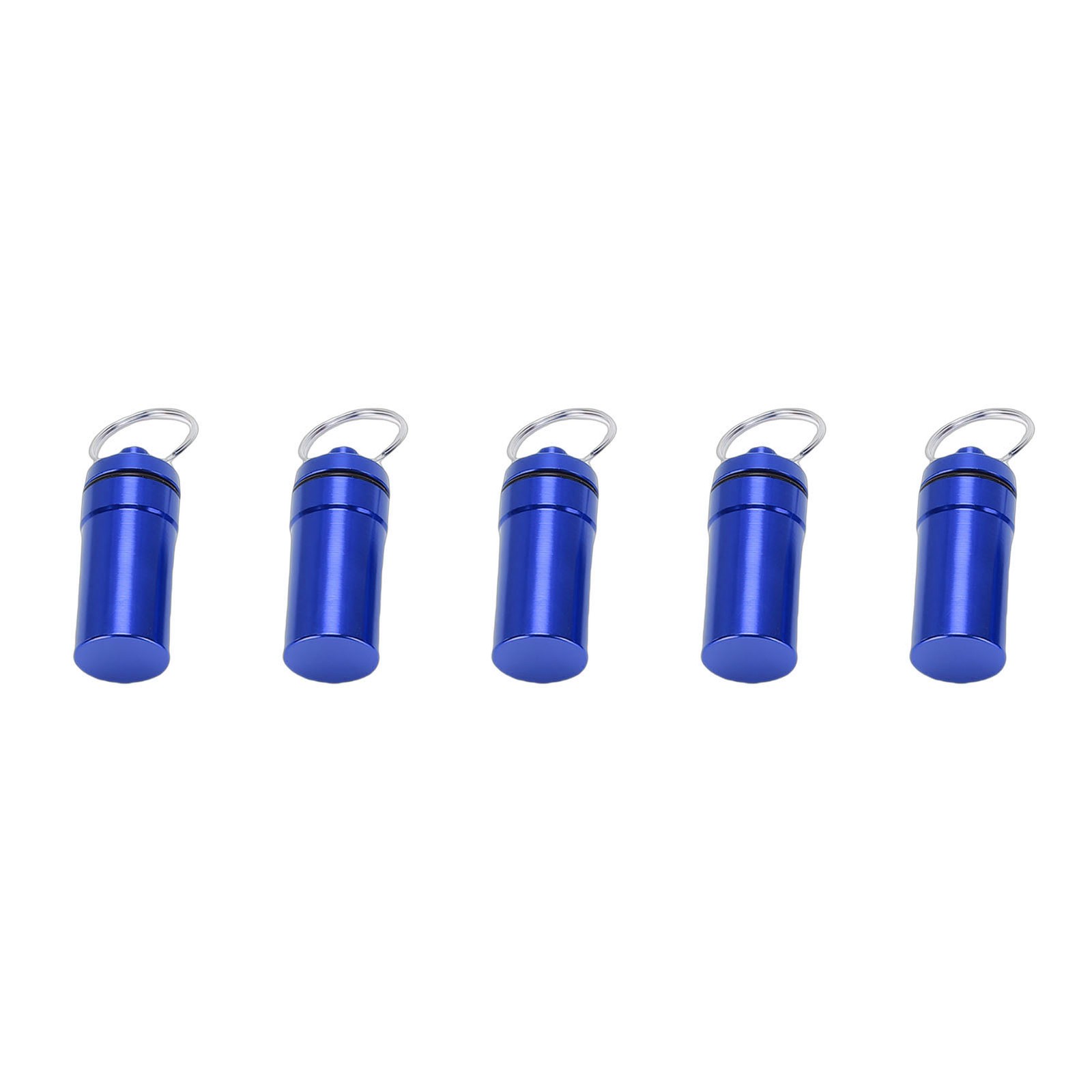 1-5pcs Mini Keychain Tablets Case Water Proof Outdoor Tablets Container Blue