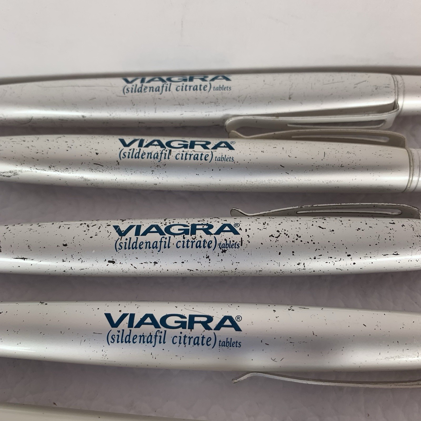 Viagra Heavy Metal Pen Pharma Drug Rep Collectible Pen Lot Of 5 Scratches workin