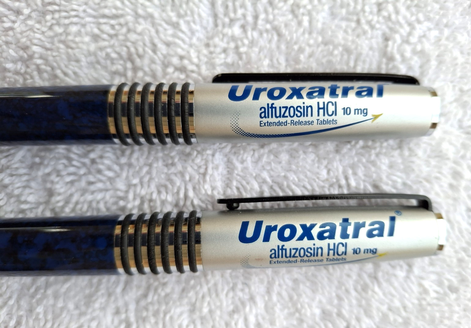 Lot Of 2 Vintage Uroxatral Drug Rep Advertising Pharmaceuticals Collectable Pens