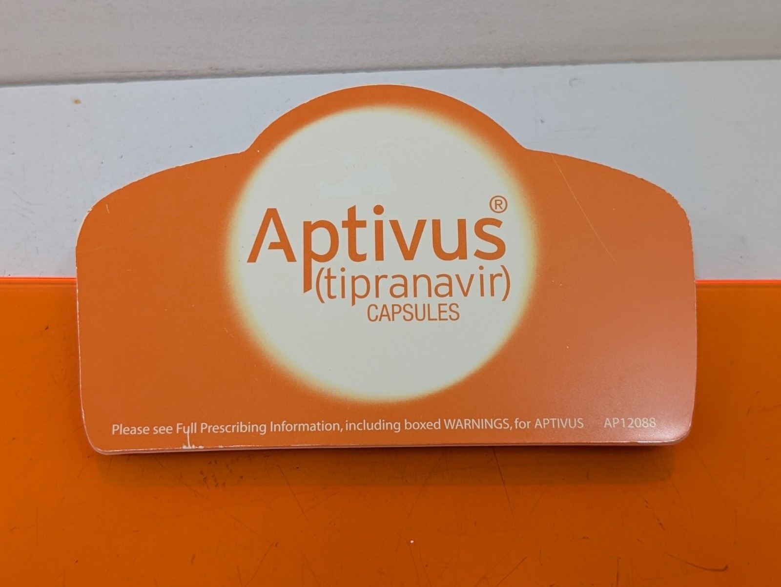 Vintage Aptivus Pharmaceutical Drug Rep CLIPBOARD Orange Promo Advertising Gift