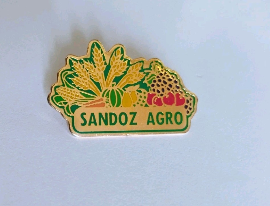 SANDOZ Agro Pharmaceutical pin badge LSD Albert Hofmann rare #2