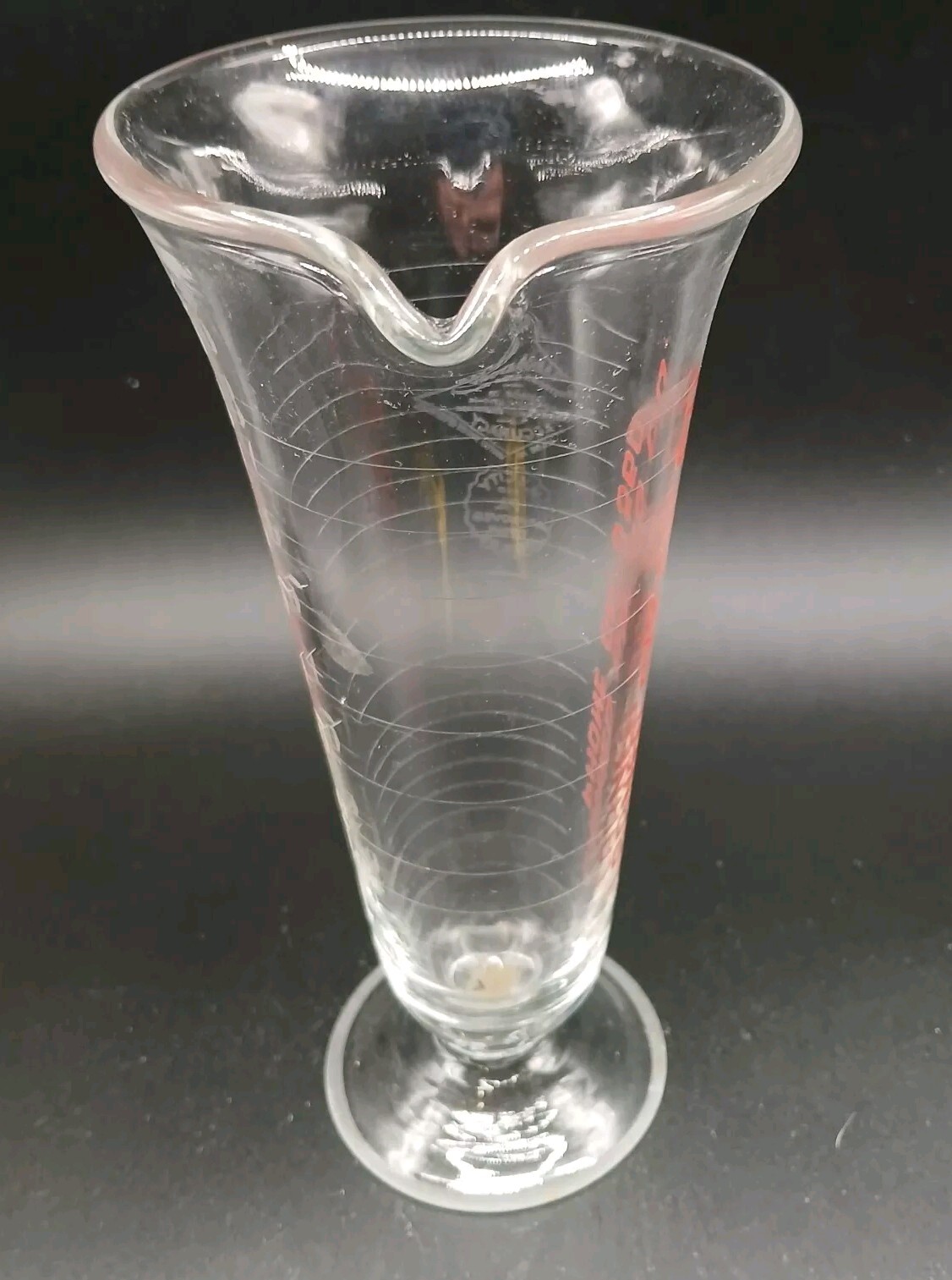 Vintage Advertising Apothacary 8 0z Glass Etched Laboratory Beaker-Larned Sales
