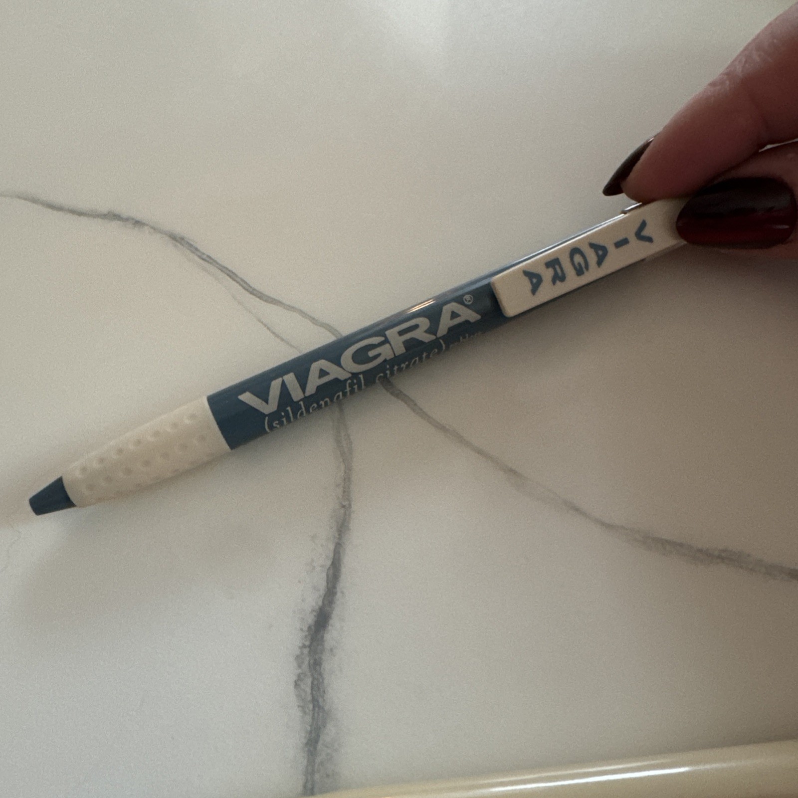 Vintage VIAGRA Drug Rep Click Pens Plastic Blue And Cream Pharmaceutical