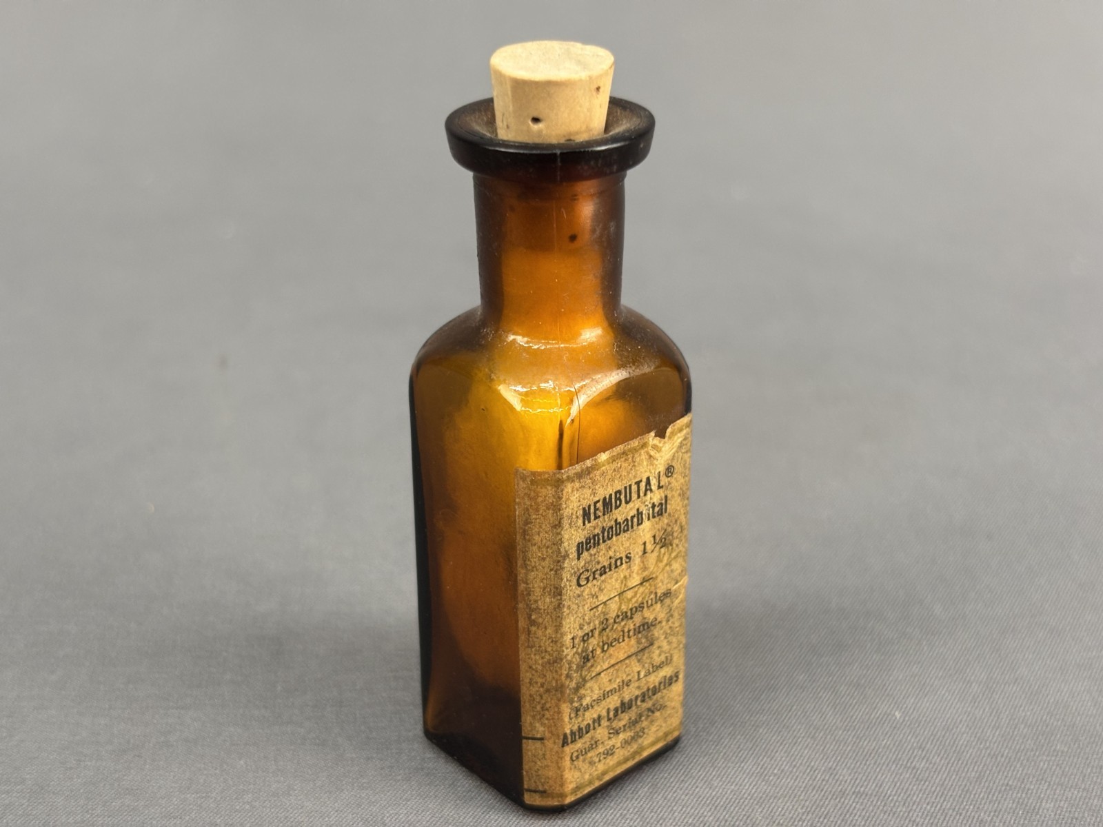 Vintage Abbott Laboratories Nembutal Pentobarbital Bottle (11H)