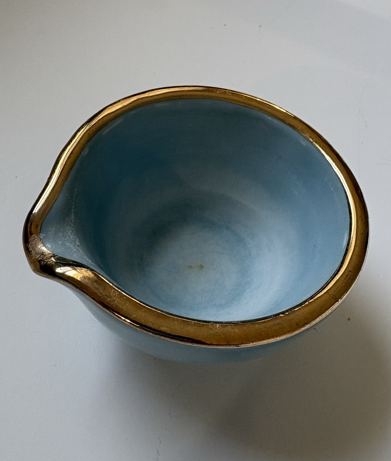 VTG Limoges Pharmacy Apothecary Mortar blue & gold 1954 Halifax MT Nicolas CPhA