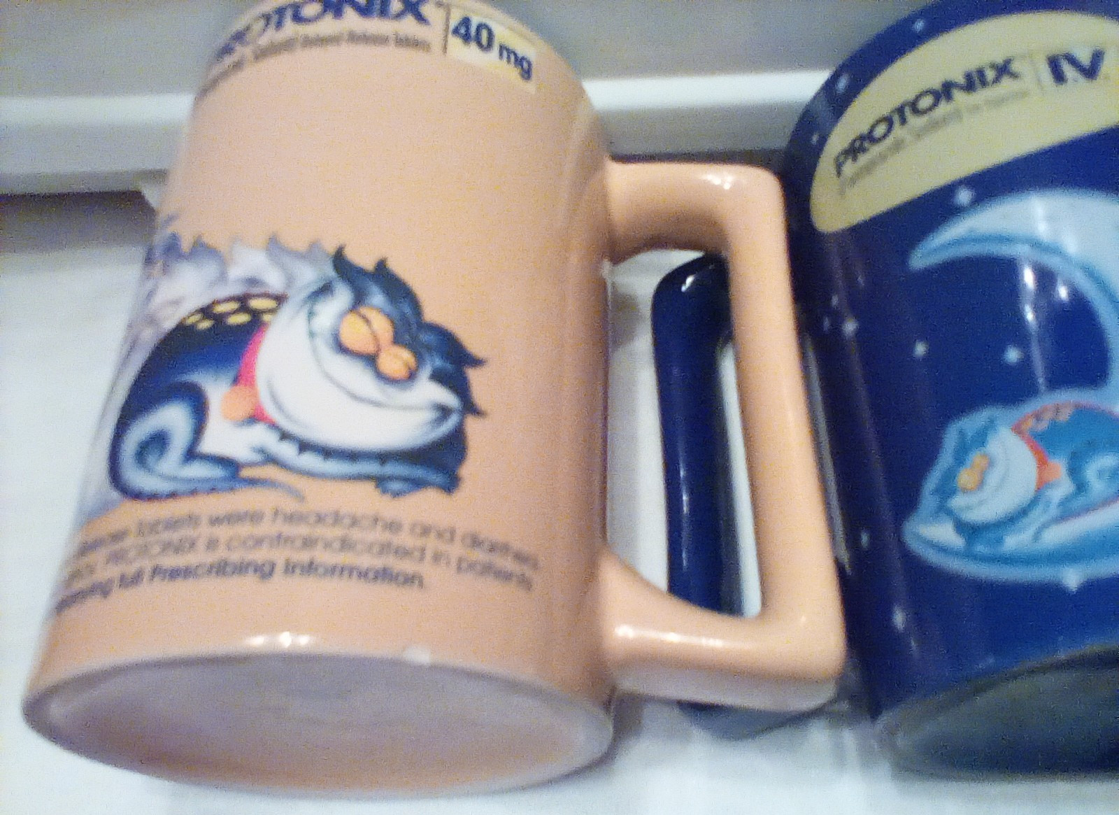 2 Protonix Injection IV Blue 2 Sided Pharmaceutical Medical Rep 40mg Coffee Mug