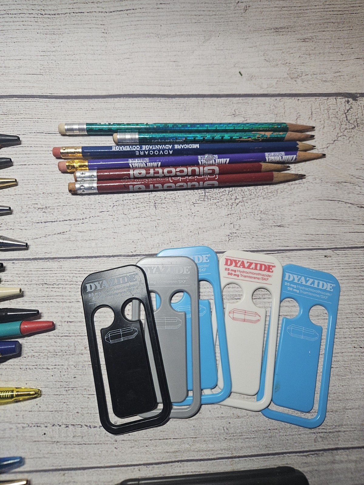 Vintage Pharmaceutical Medical Rep Lot – Pens, Clips, Calculator, Pencils, Paper