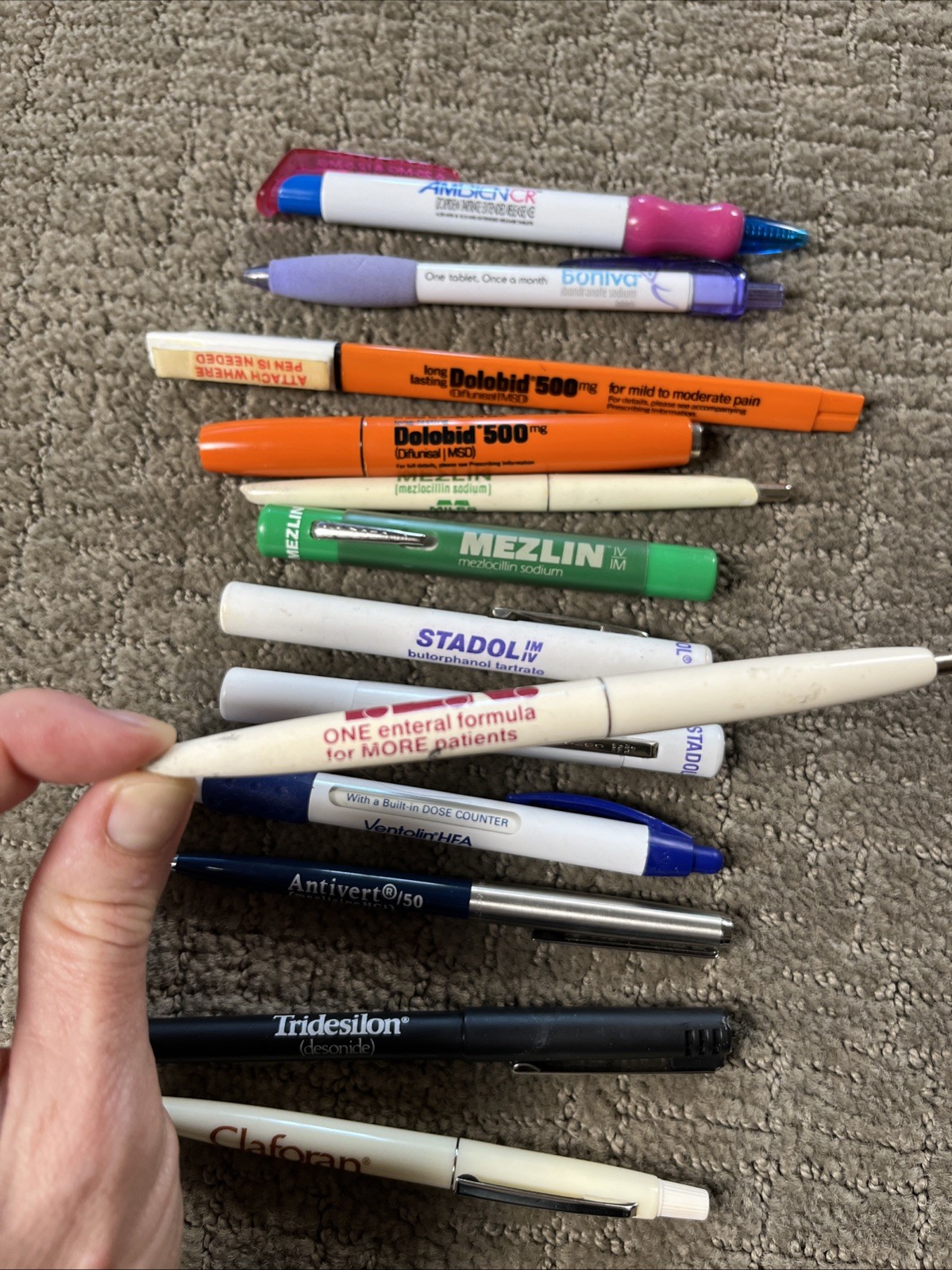 Drug Rep Pharmaceutical Advertising Pens Light Lot Of 13 Dolobid Ambien Claforan