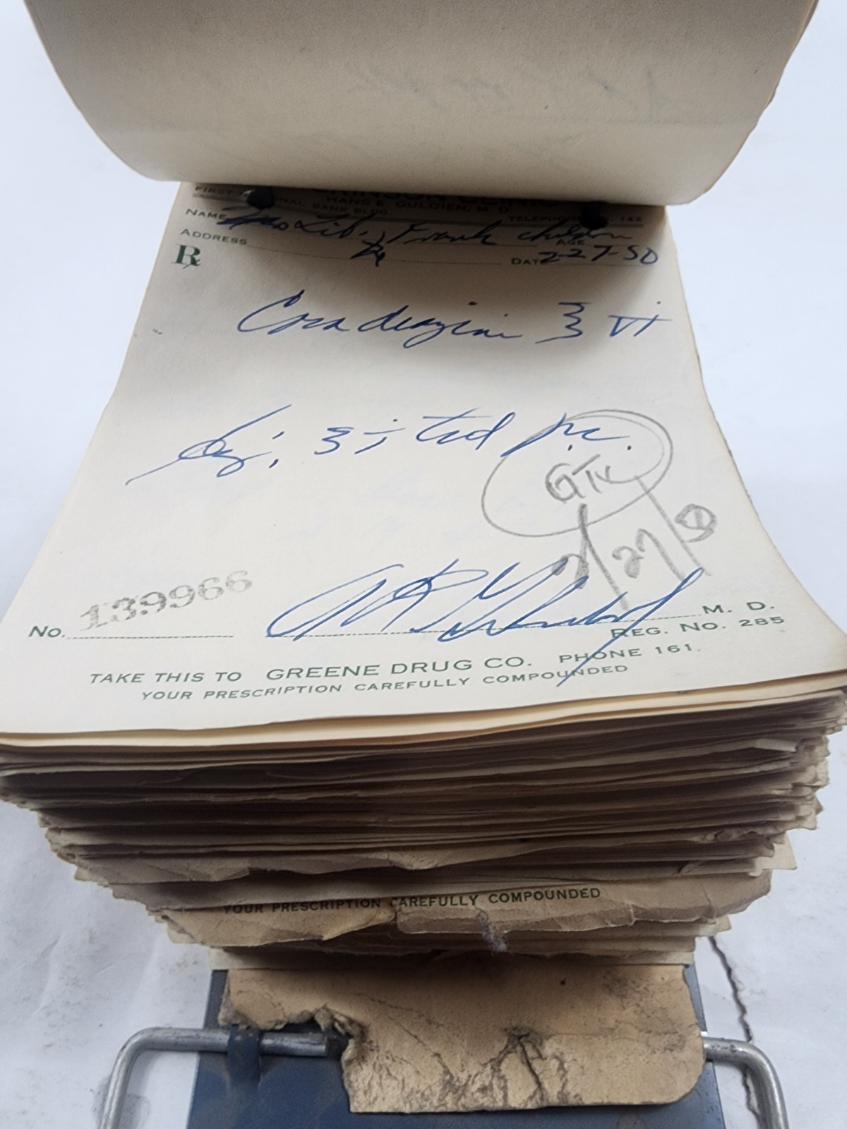 Prescription Atlas Rx Pad Paper Apothecary Druggist Pharmacy Medicine 1950