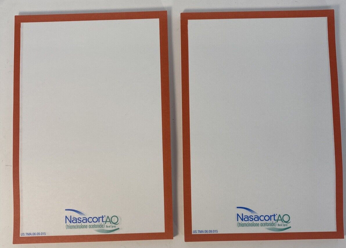 Pharmaceutical Drug Rep Collectible Notepads NasacortAQ Post-It Pads (2 Pack)