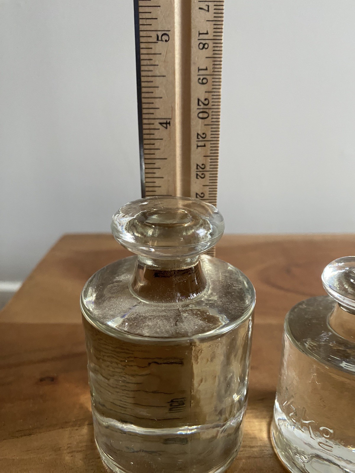 3 Vintage Apothecary Scale Weights Clear Pressed Glass Balance Scale