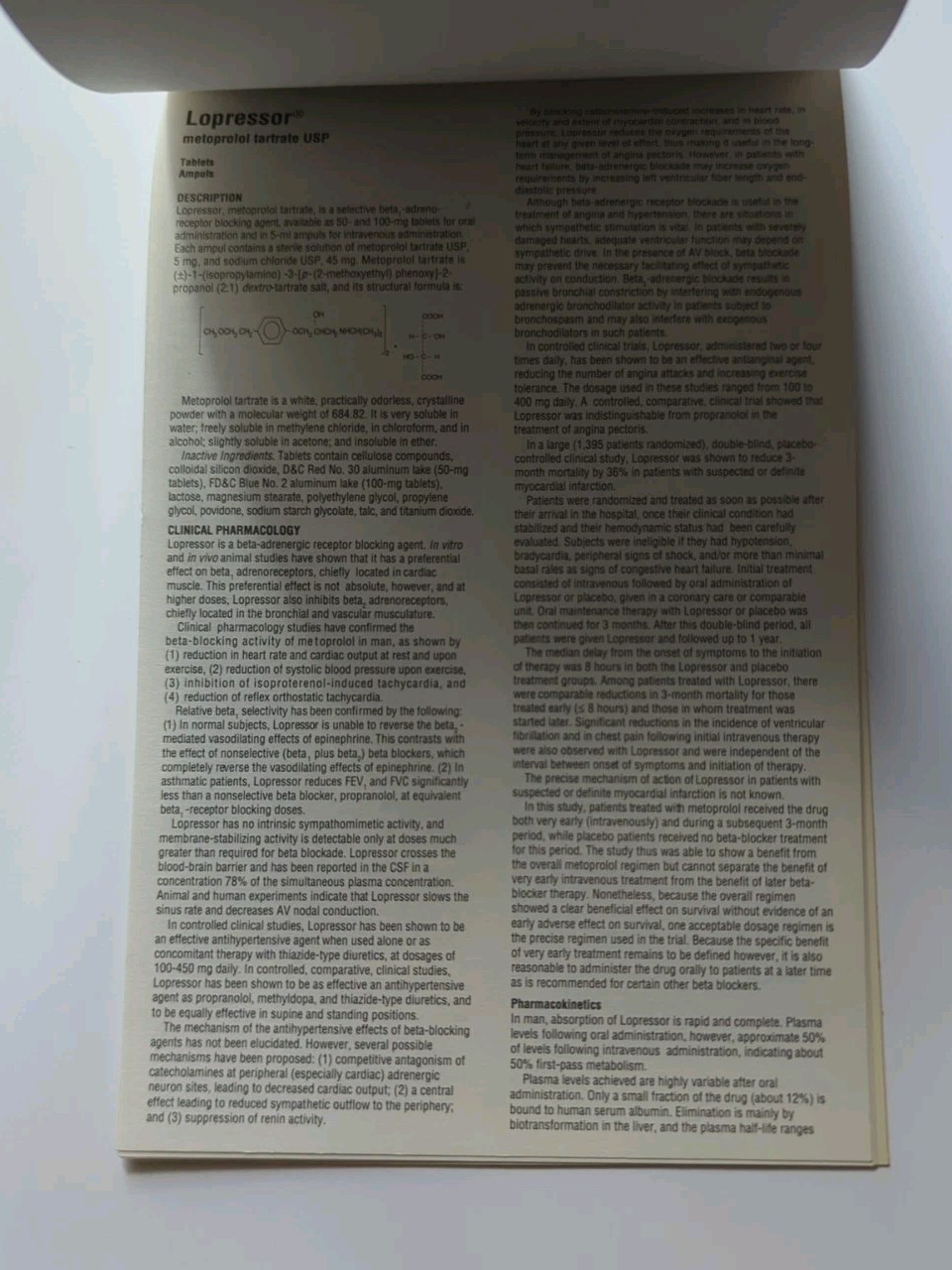 Vintage Lopressor Drug Rep 5″ x 8″ Notepad 1992 Geigy Basel