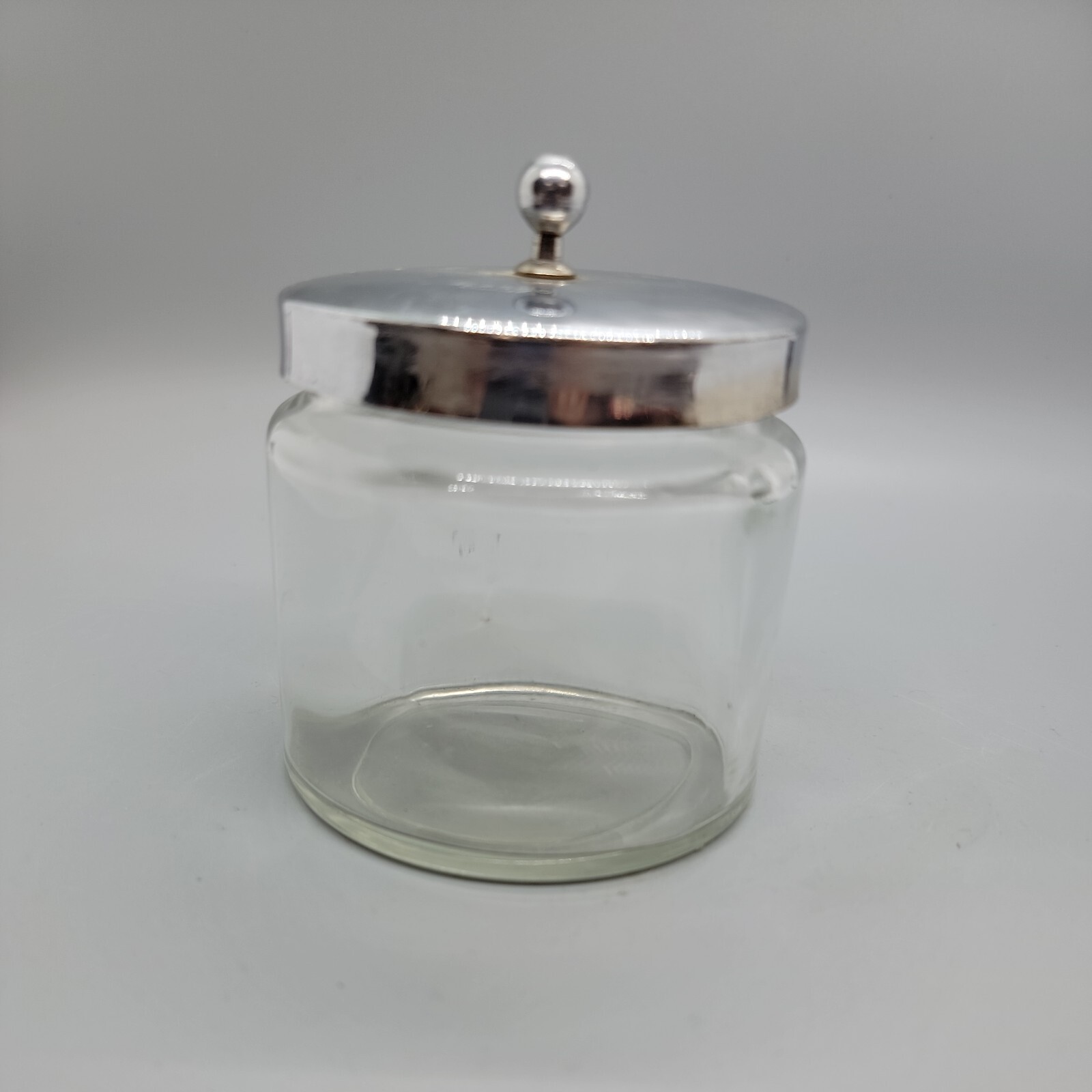 Vintage Glasco Apothecary Glass Jar with Chrome Lid MCM