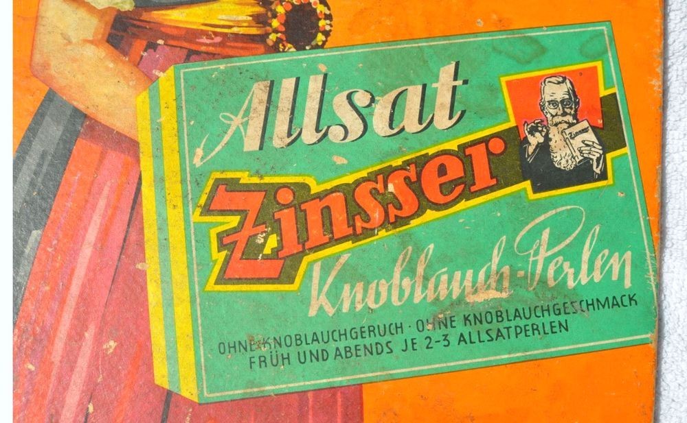 1920s Germany German ALLSAT ZINSSER FOREVER YOUNG Apotheca Pharmacy Cure Poster