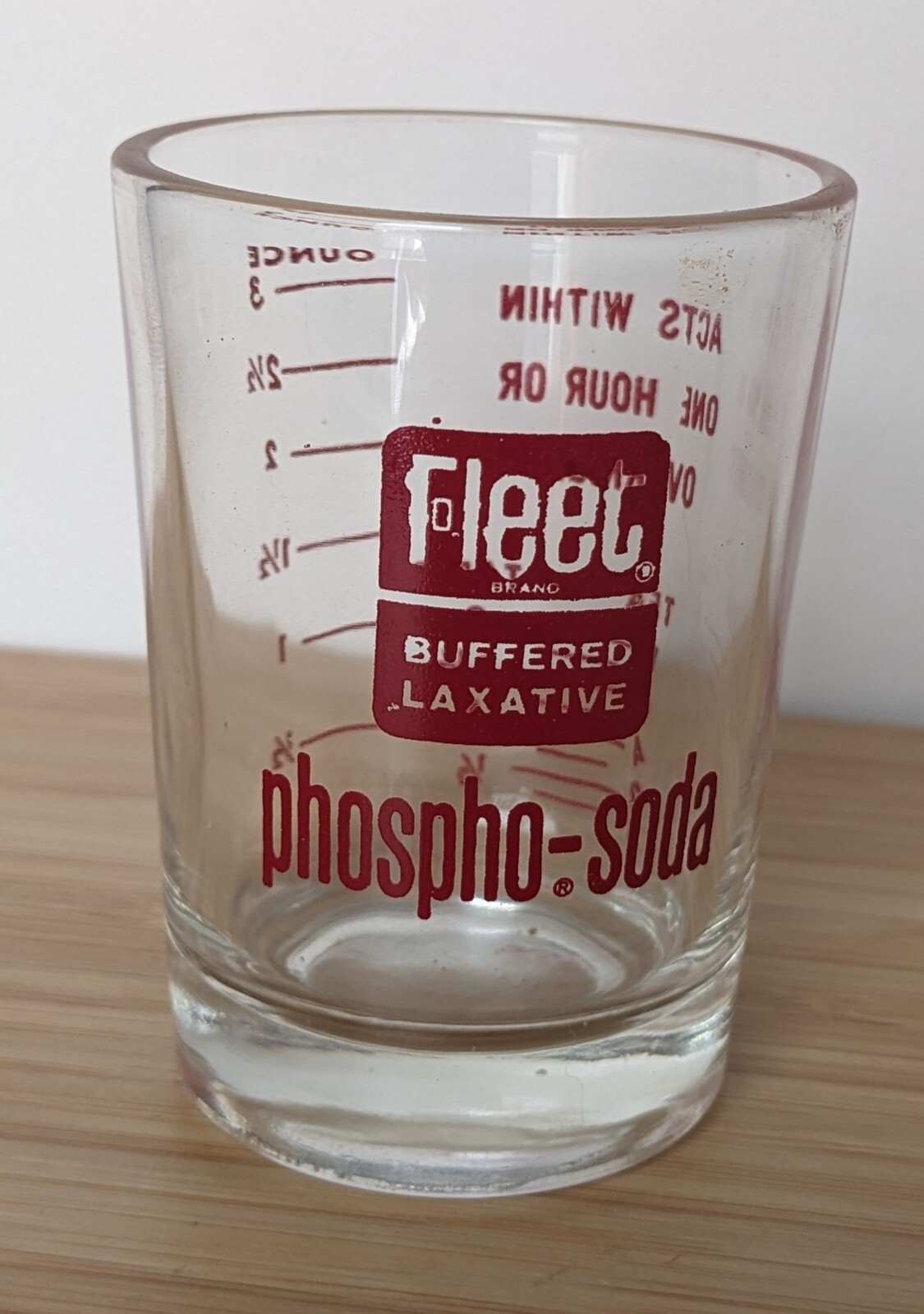 Vintage Fleet Laxative Phospho Soda Pharma Measuring Cup Shot Glass
