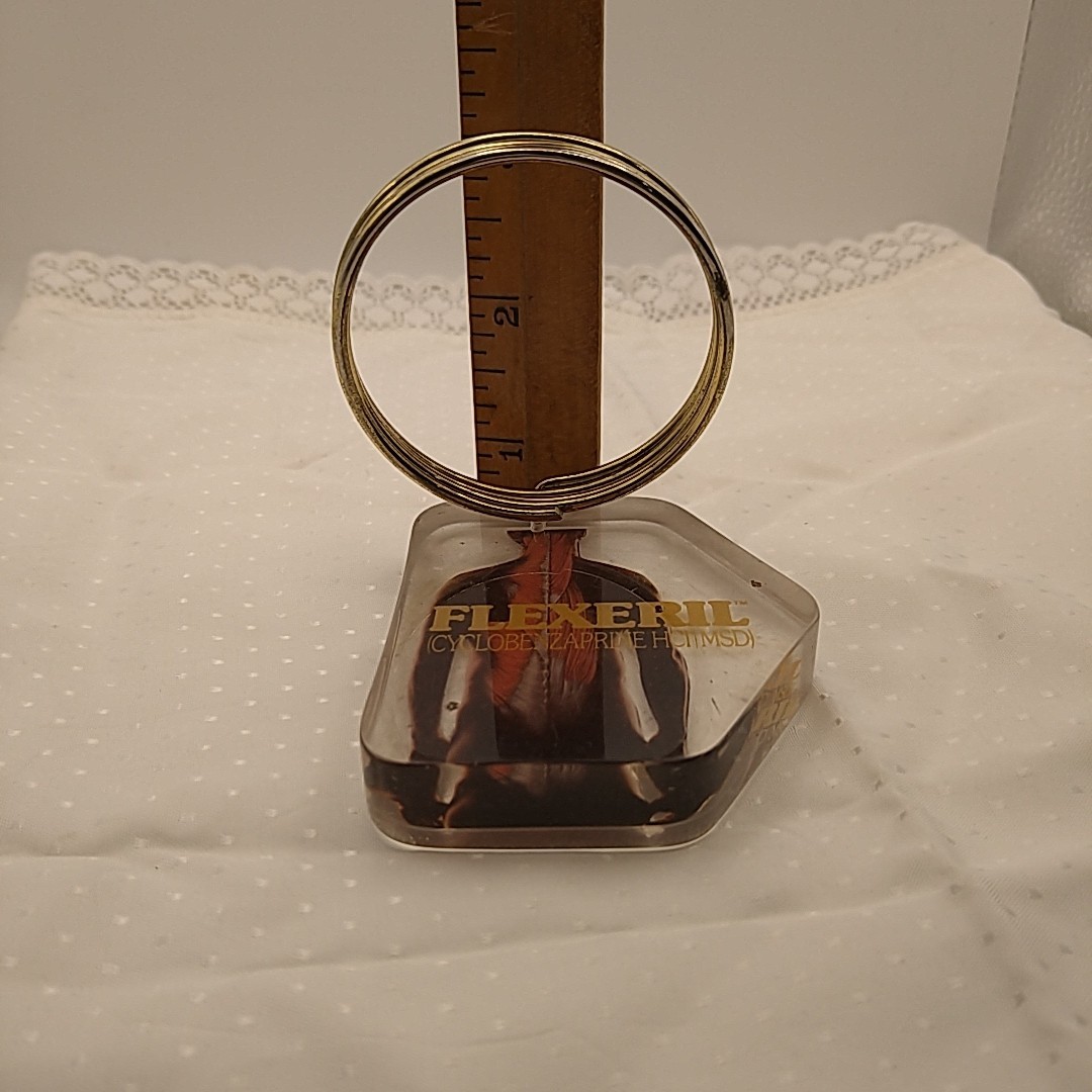 Flexeril Lucite Metal Ring Letter Holder Merck Co Drug Rep Promo Pharma Vintage