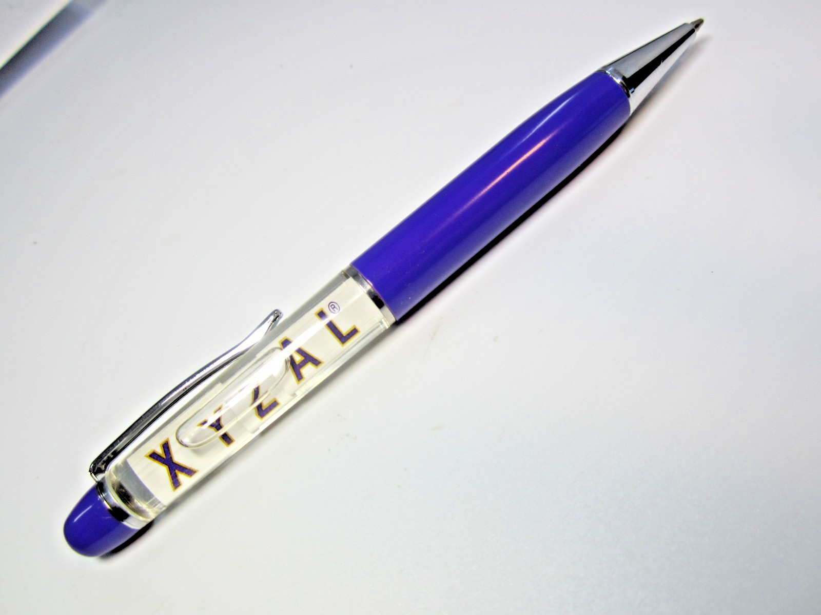 Drug Rep XYZAL Plastic & Metal Floaty Pen Fluid Filled Pharmaceutical Promo RARE