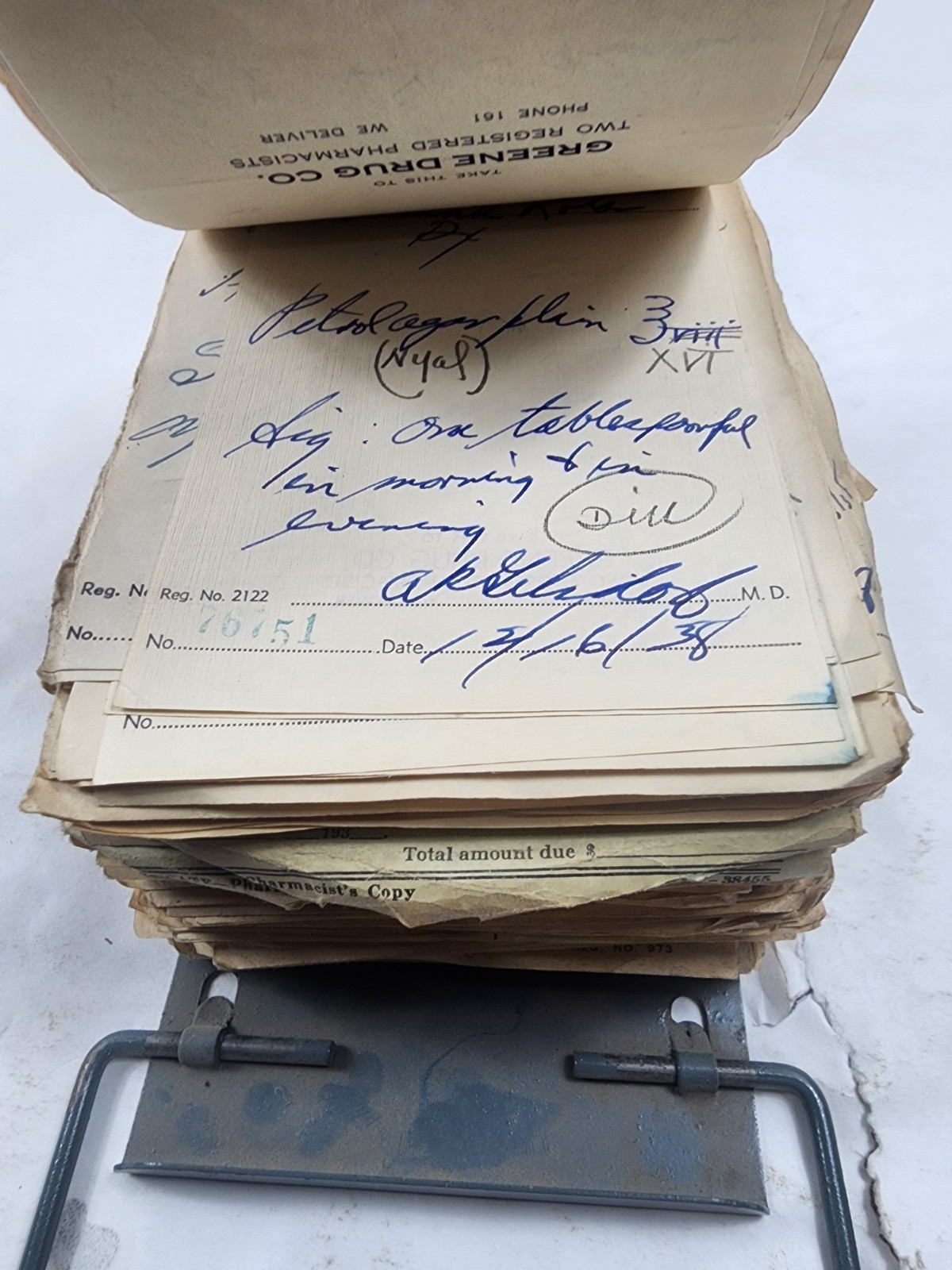 Prescription Atlas Rx Pad Paper Apothecary Druggist Pharmacy Medicine 1938 1939