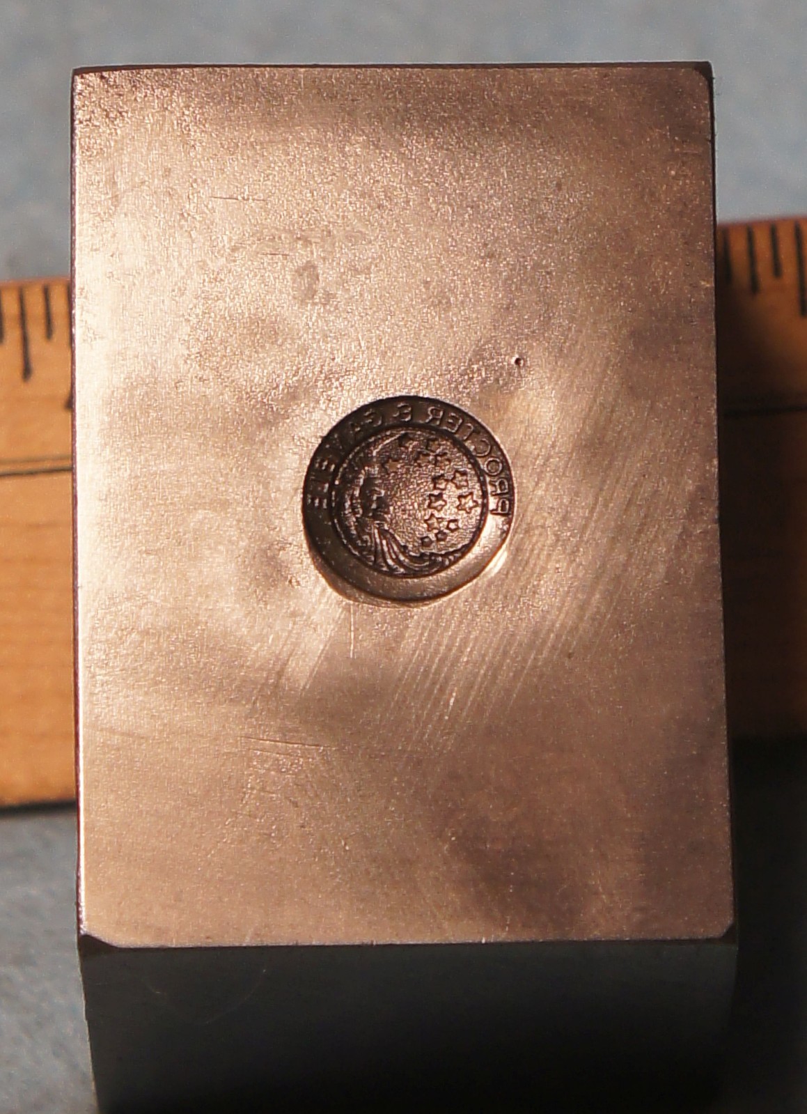 1981 PROCTER & GAMBLE Logo Pin STEEL STAMPING DIE Robbins RH769