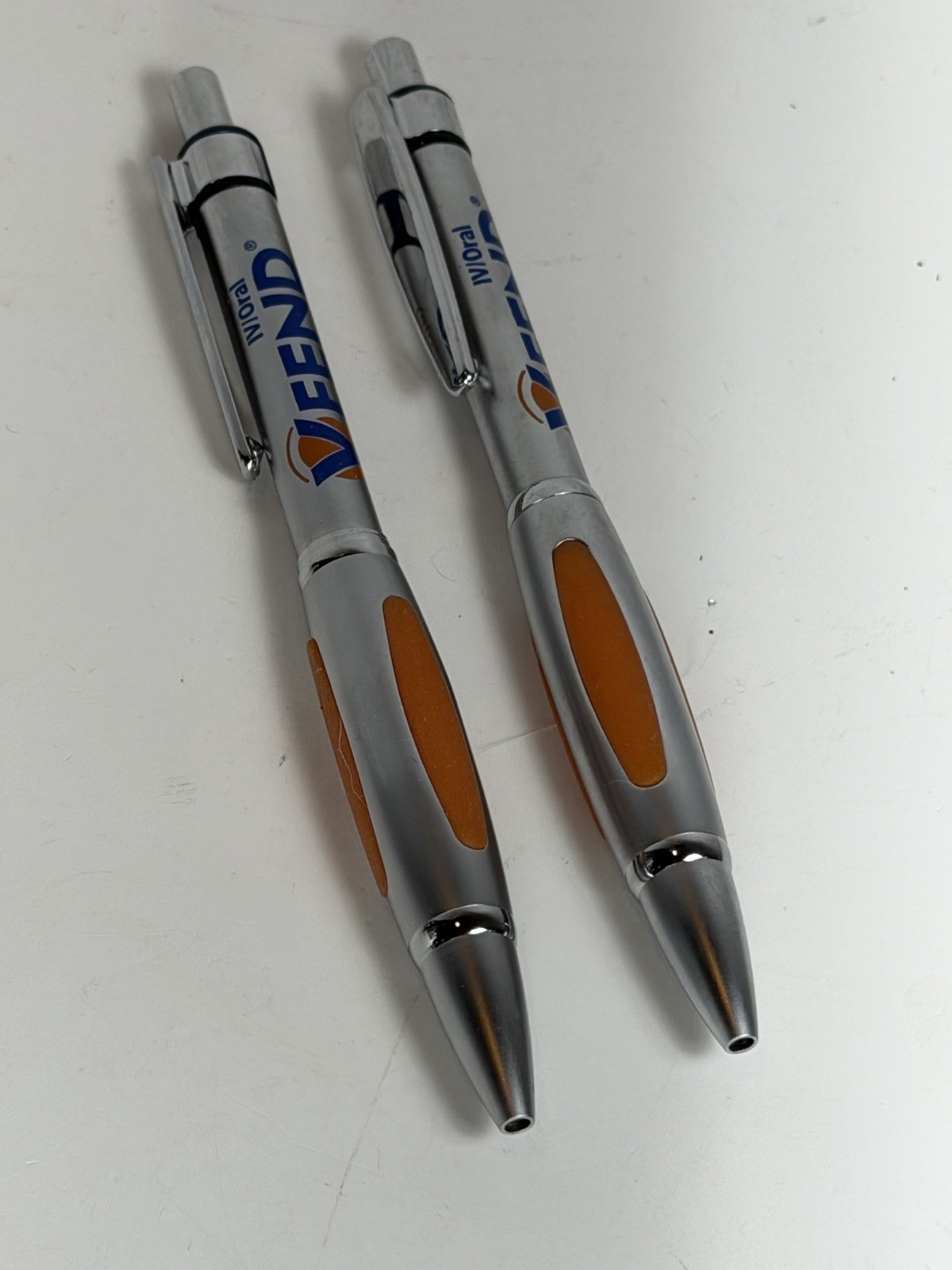 Drug Rep VFEND Collectible Heavy Metal Pen RARE Orange Chrome Working
