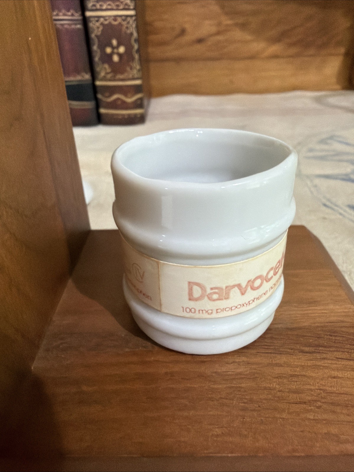 Lilly Mini Apothecary Bookends Pharmacist Darvocet Pain Med Advertisement VTG