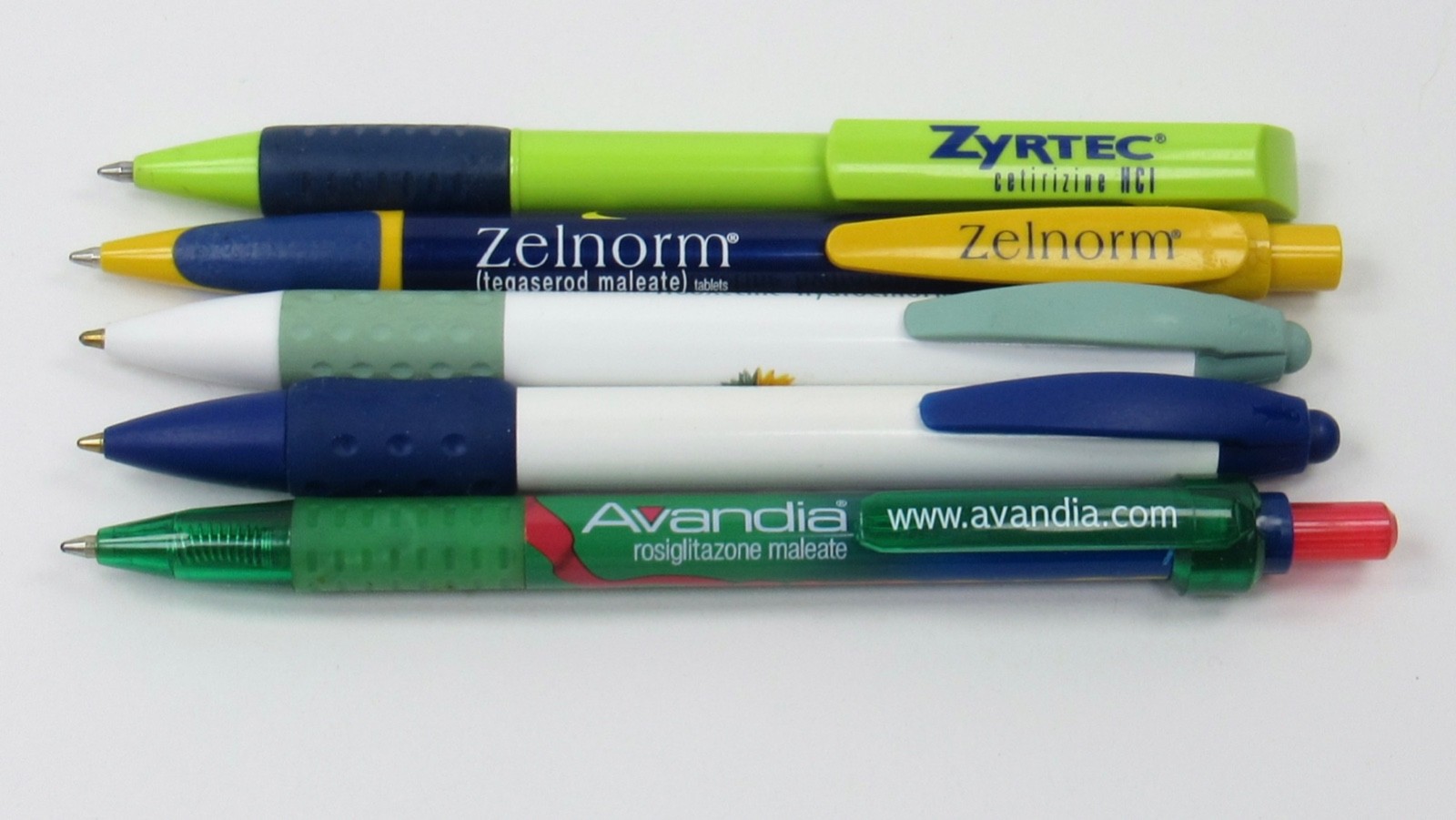 Lot 5 PENS Drug Rep Pharmaceutical Promo Advertising Avandia Sarafem Zelnorm +