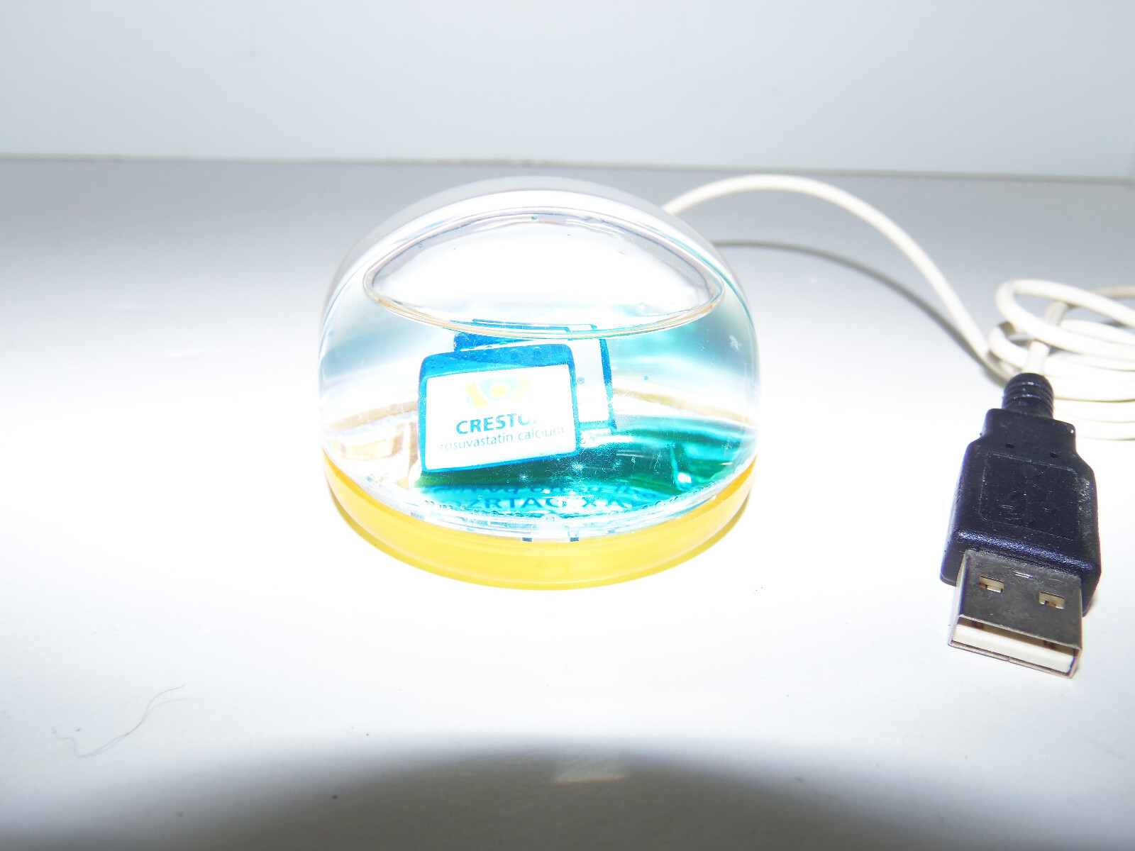 Vintage CRESTOR Pharmaceutical Drug Rep Aqua Computer Mouse USB Collectible NEW