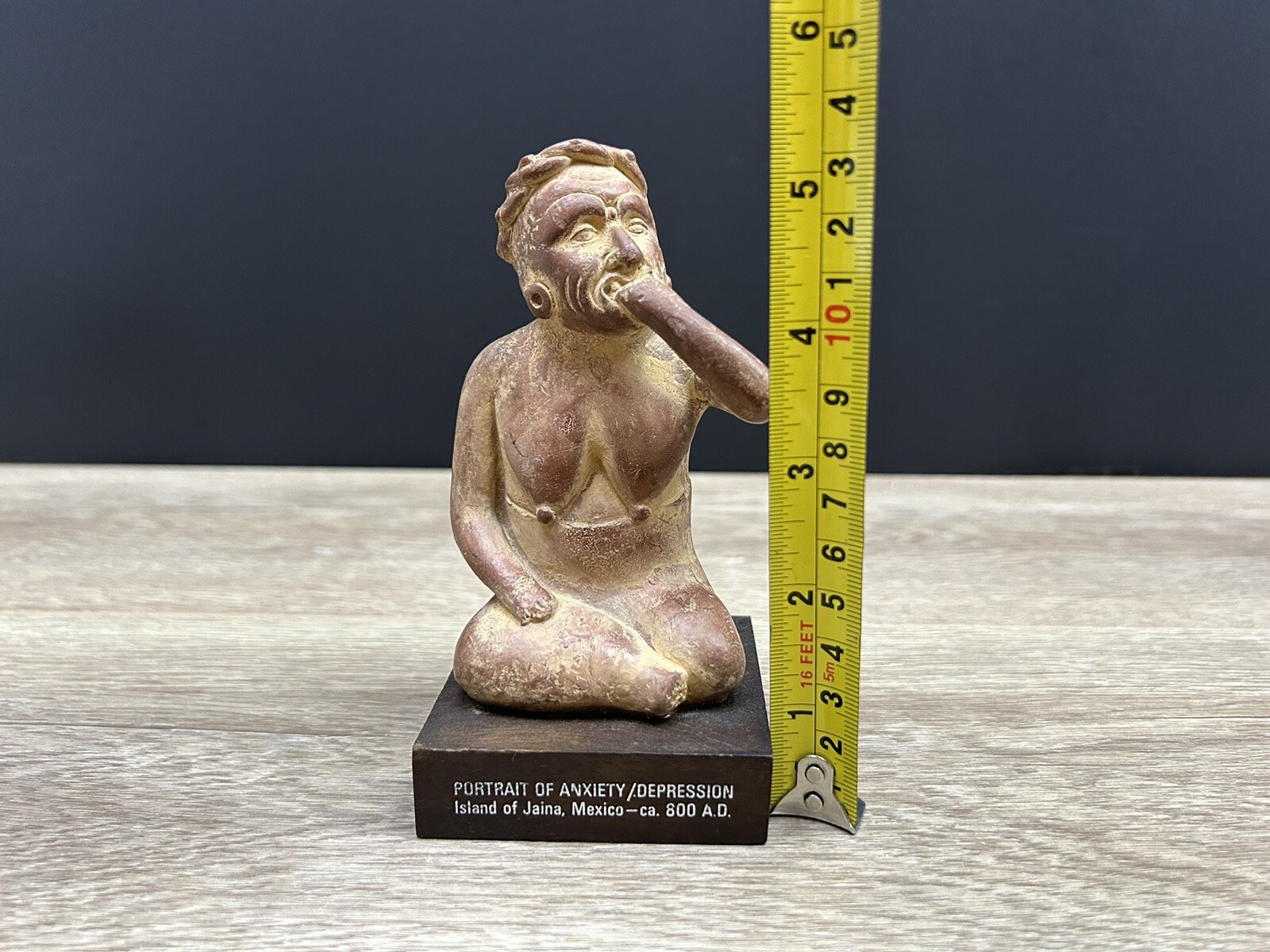 Vintage Portrait Of Anxiety/Depression Etrafon Promo Clay Figurine Mexico 800AD