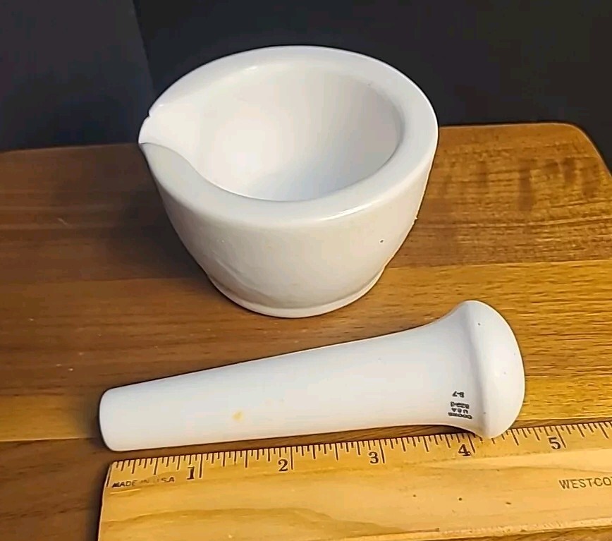 Vintage COORS Mortar & Pestle, Ceramic, excellent