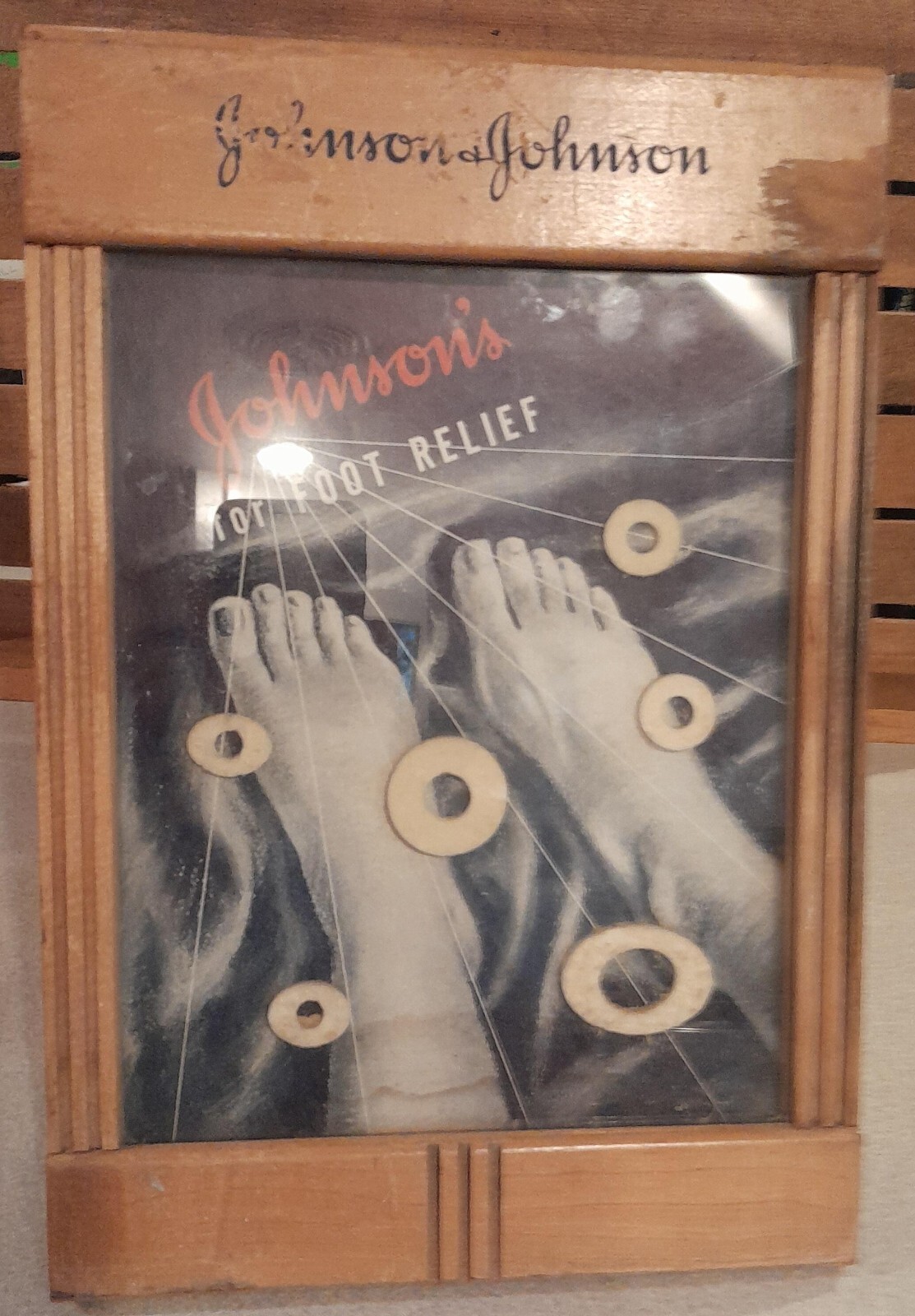 vintage sore feet medical store display JOHNSON & JOHNSON ca.1949 CORN & BUNION