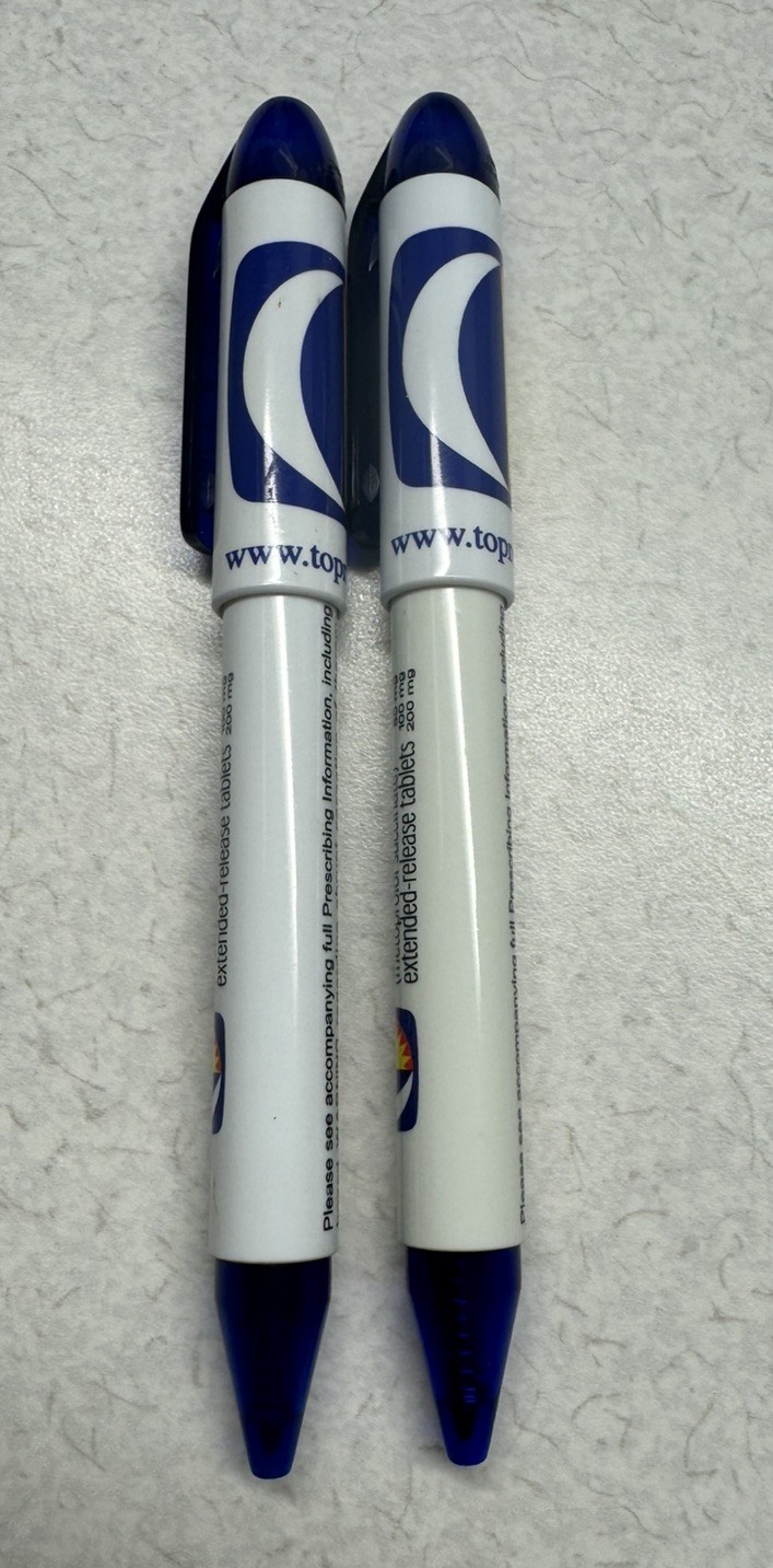 TOPROL-XR PENS: Blue & White, Plastic, Pharmaceutical Promo NEW Lot of 4
