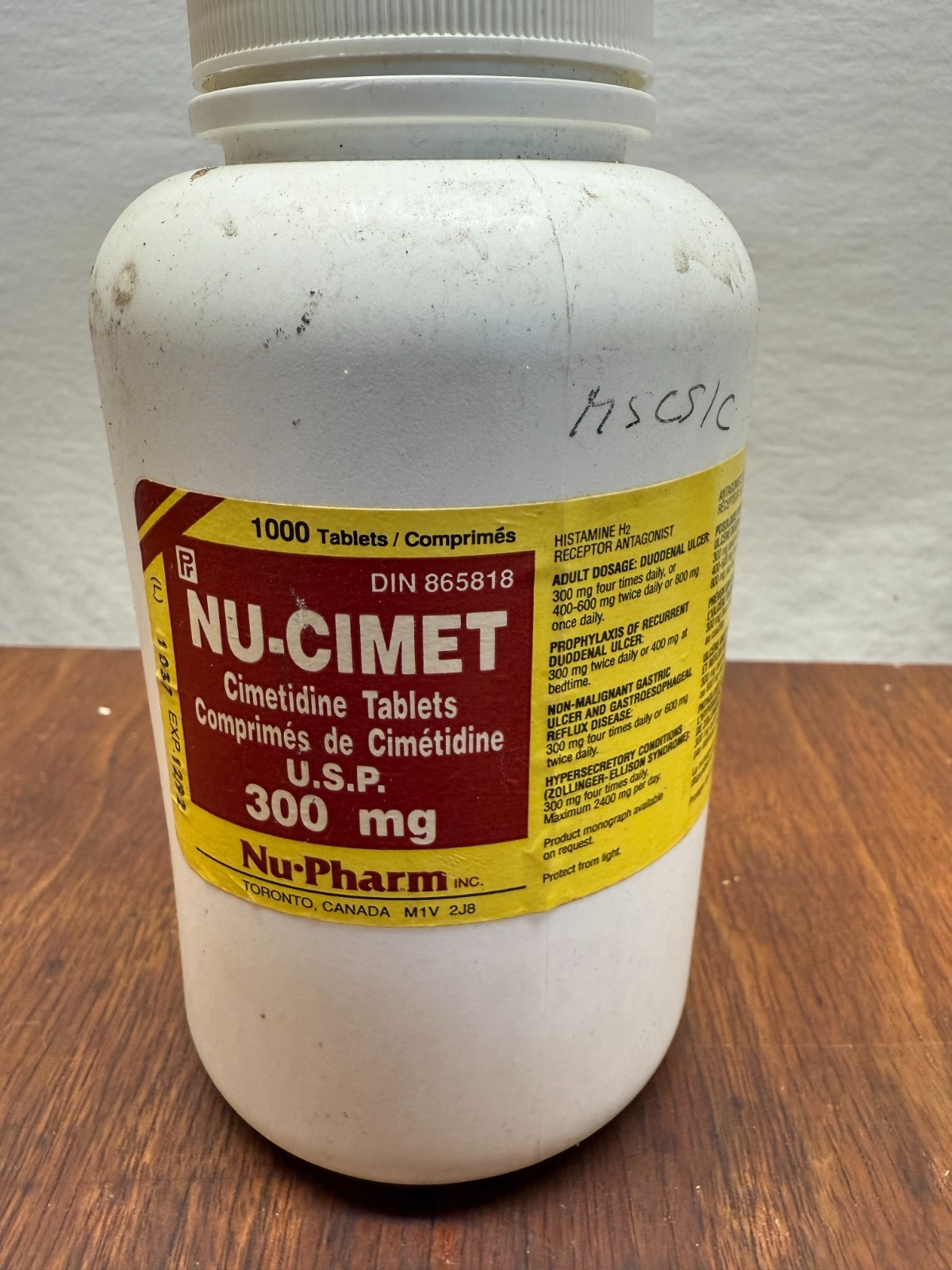 NU-CIMET Cimetidine Tablets nu-pharm vintage Pharmacutical mug pen Bundle 300MG