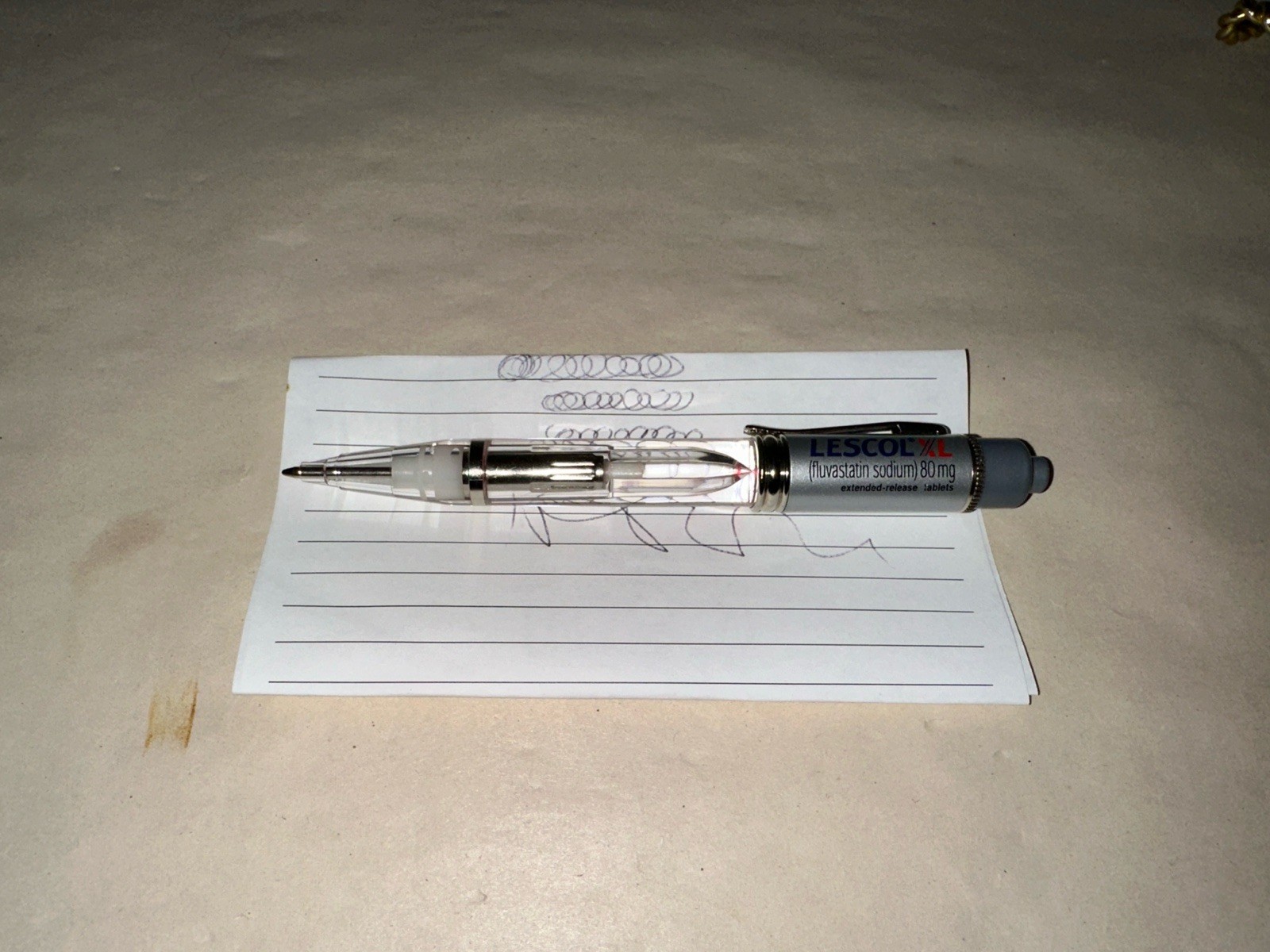 Rare Lescol XL Red Light-Up PEN Drug Rep Pharmaceutical Promotional Advertising