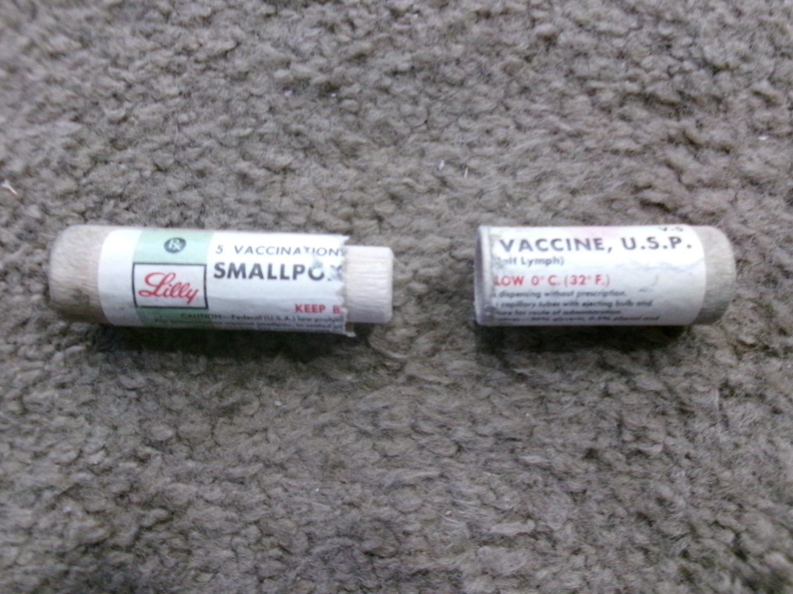 LILLY SMALL POX VACCINE RX CONTAINER EMPTY