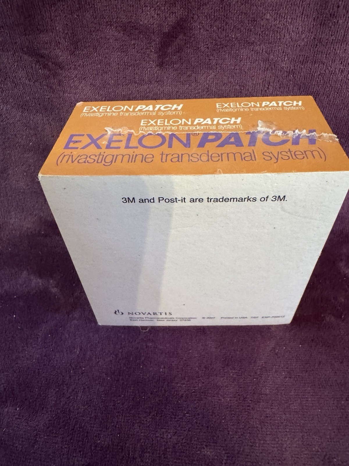 Exelon Patch Promo Post-It Notes New Treat Dementia Symptoms Medical Office