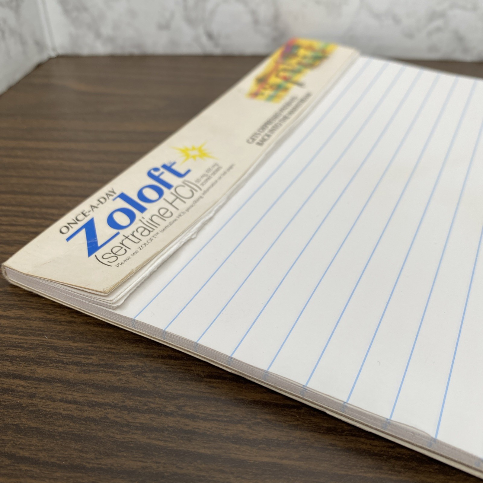 VTG 1992 Zoloft Drug Rep Collectible Doctor Notepad 8.5 x 12.5” Pharmaceutical