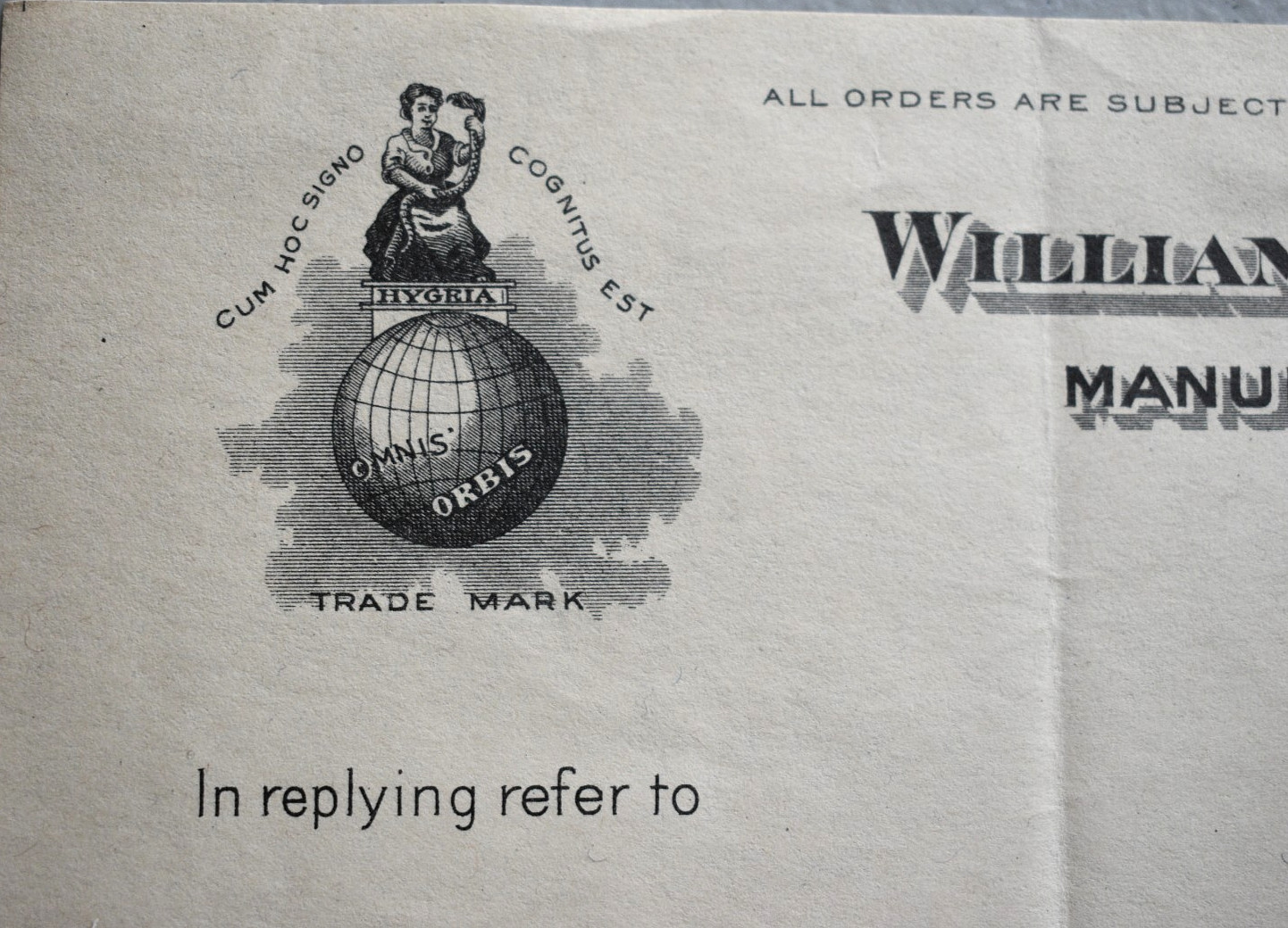 William R. Warner Medicine Drug Pharmacy Laboratories Vintage 1925 LETTERHEAD