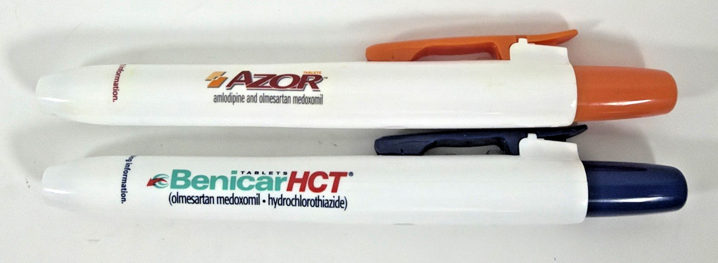 Azor & Benicar Pharmacutical Marketing Promotional Orange & Blue Highlighters