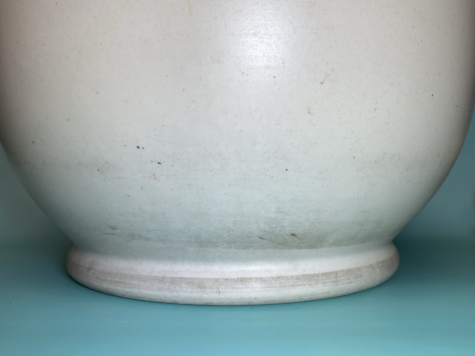 Vintage MORTAR & PESTLE Ceramic & Wood Pharmacy Apothecary HUGE 10” WH3