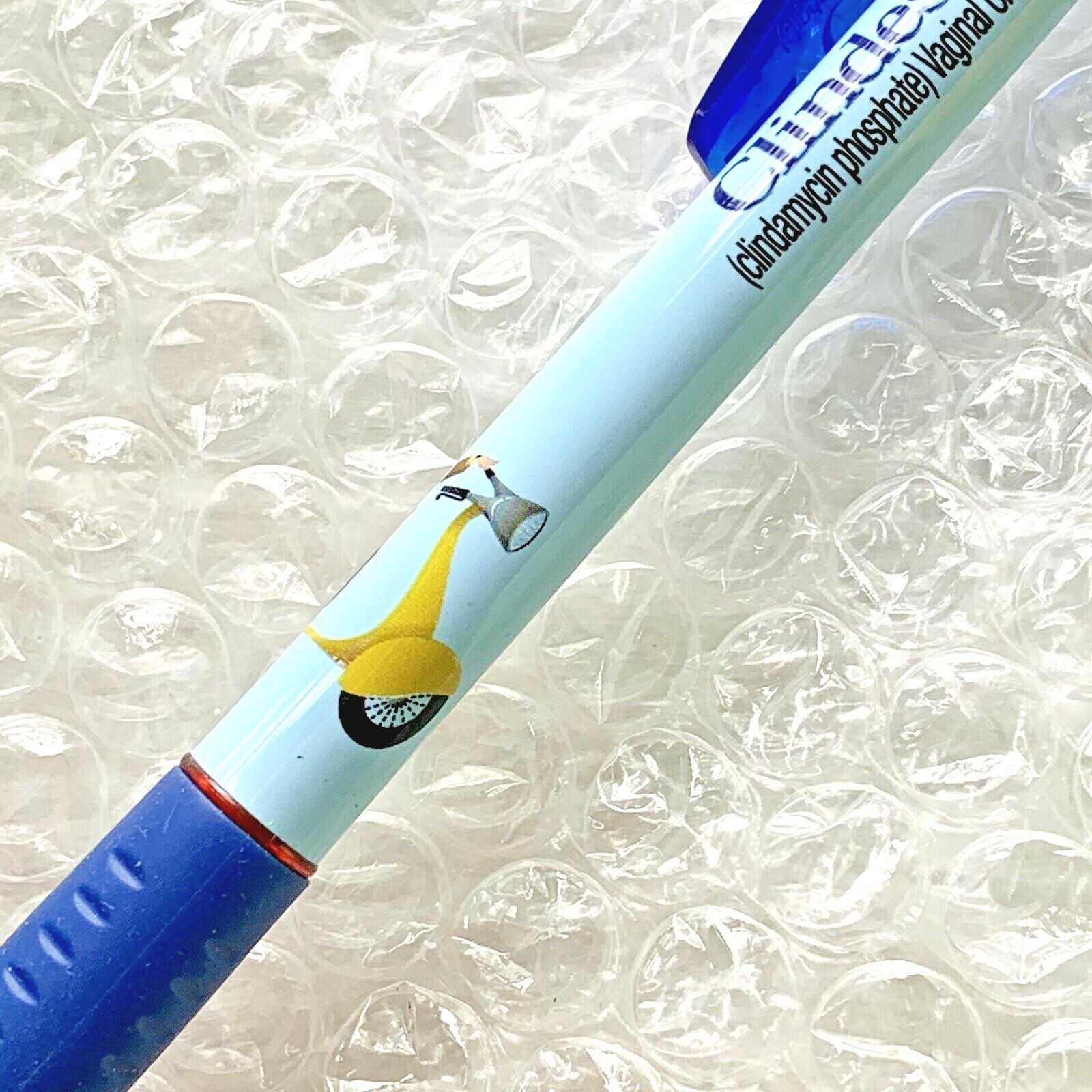 New Clindesse Pharmaceutical Plastic Drug Rep Pen~Girl on Scooter~*VERY RARE*