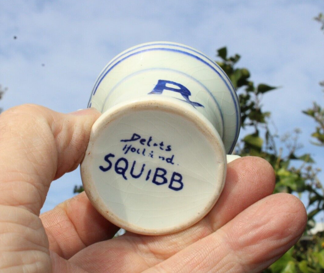 Squibb Rx Mini Mortar – Delfts Holland – Squibb Pharmaceutical Co 1950s – 2″