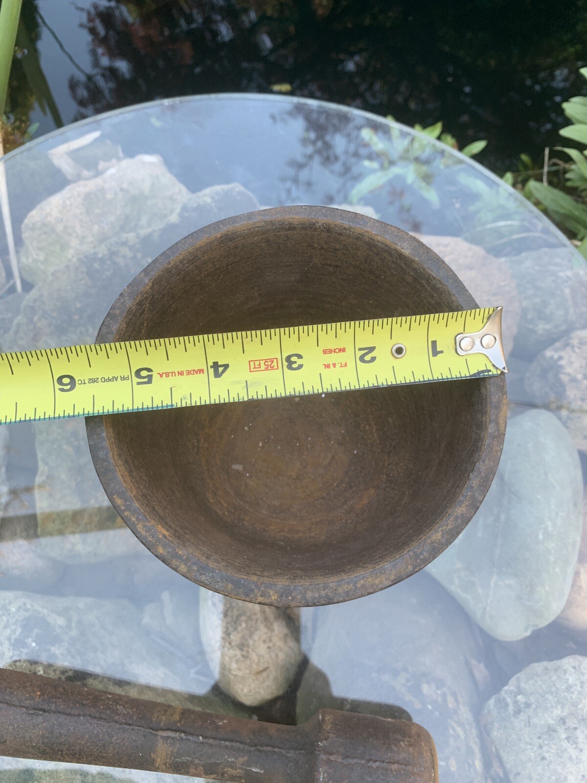 Rare Antique Primitive 19th Century Apothecary Cast Iron Mortar and Pestle Rx